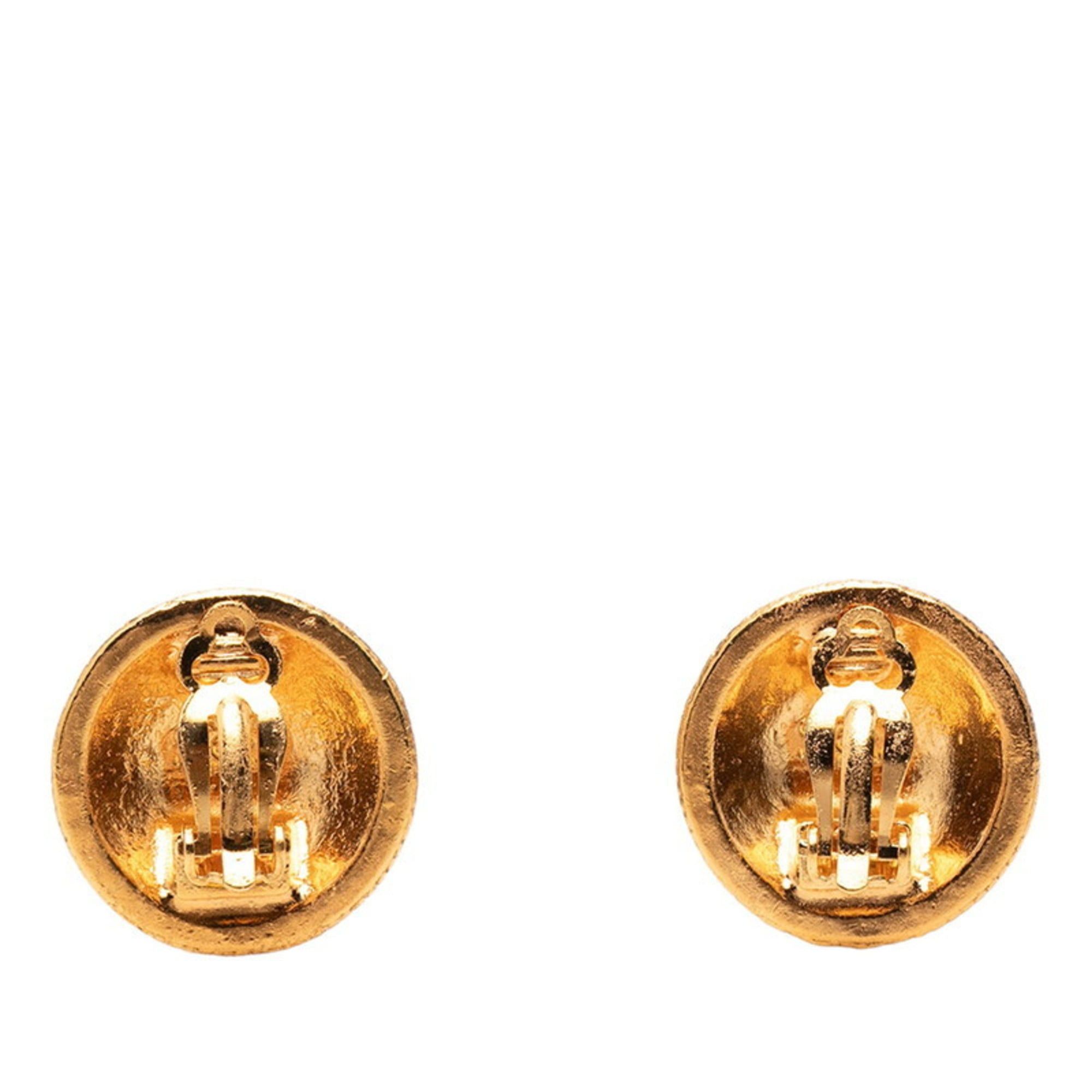 Chanel CHANEL Coco Mark Vintage Round Earrings, Gold Plated, Women's Size ONE SIZE - 2 Thumbnail