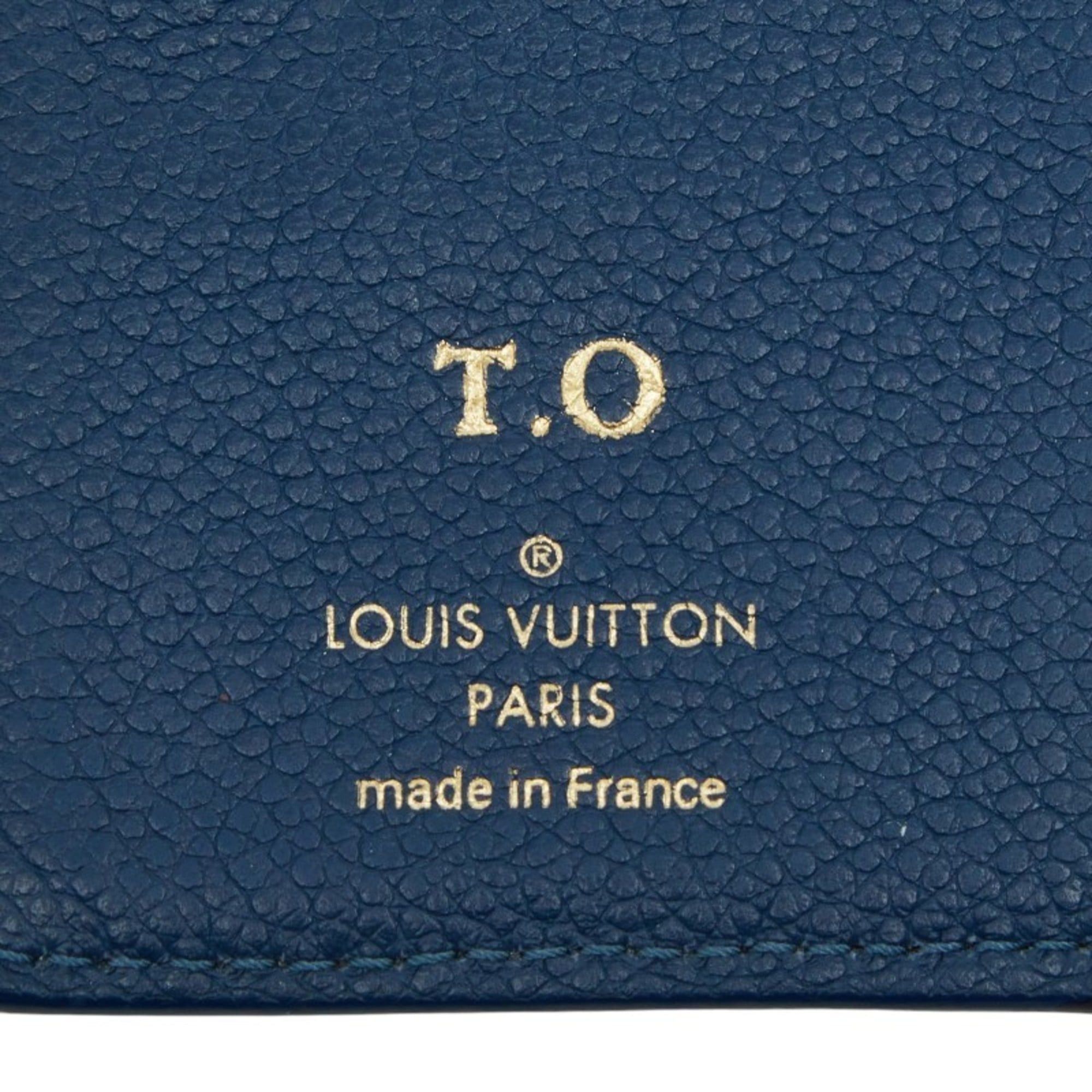 Louis Vuitton Louis Vuitton Two-Tone Monogram Empreinte Portefeuille Claire Bi-fold Compact Wallet M82329 Blue and White Leather Women's LOUIS VUITTON Size ONE SIZE - 8 Thumbnail
