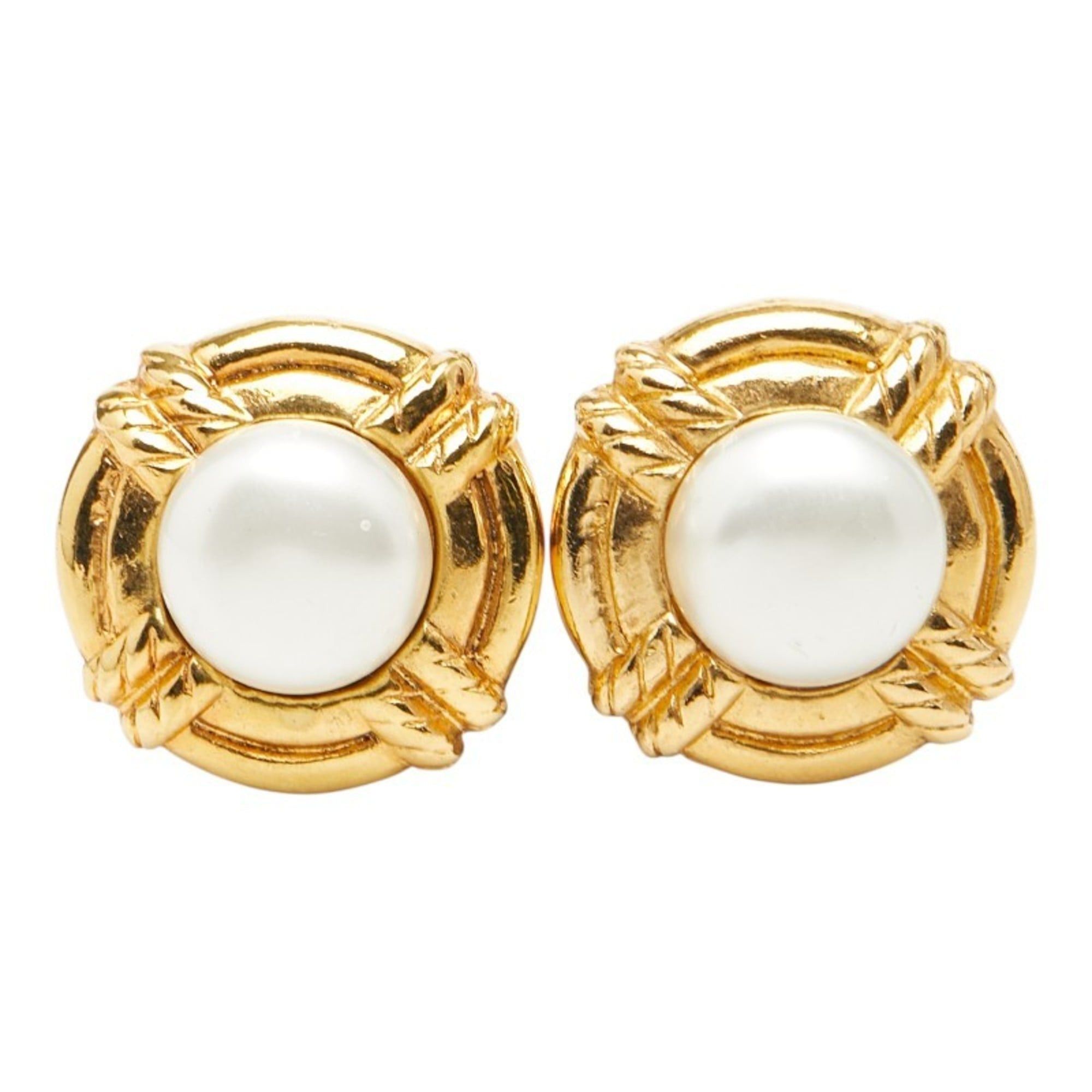 Chanel CHANEL Vintage Pearl Earrings, Gold Plated, Women's Size ONE SIZE - 2 Thumbnail