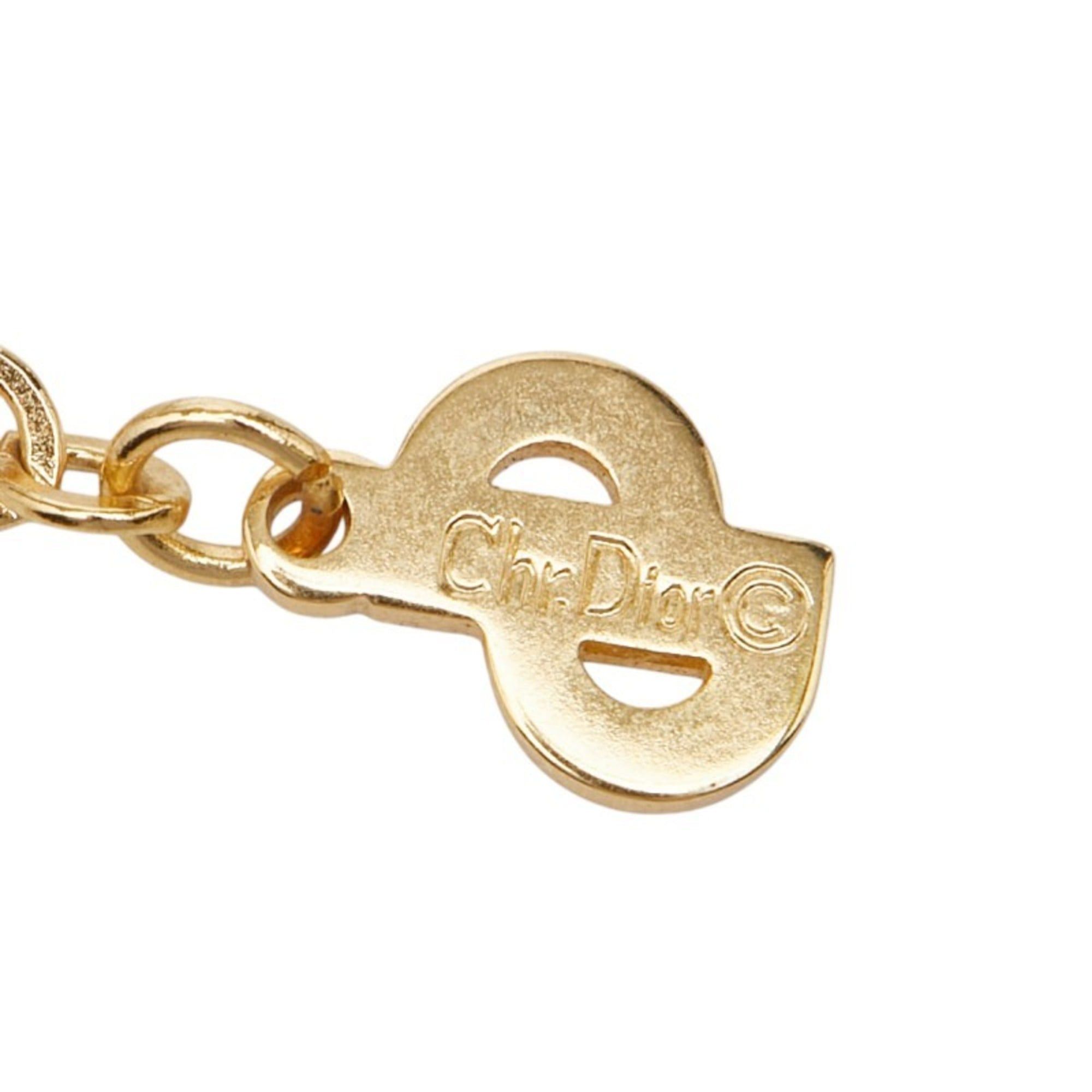 Dior Christian Dior Dior CD logo necklace in gold with plated rhinestones for women. Size ONE SIZE - 6 Thumbnail