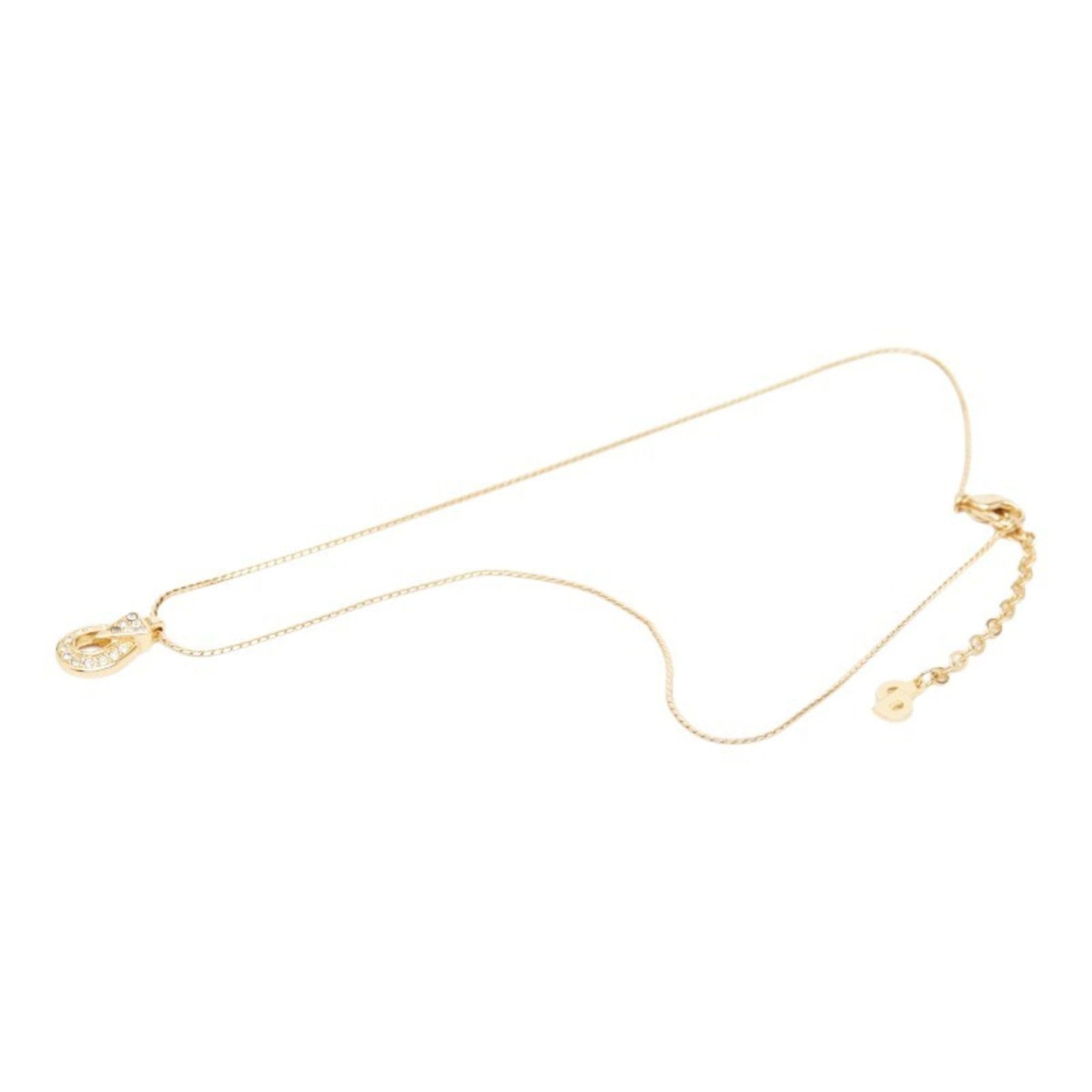 Dior Christian Dior Dior CD logo necklace in gold with plated rhinestones for women. Size ONE SIZE - 4 Thumbnail