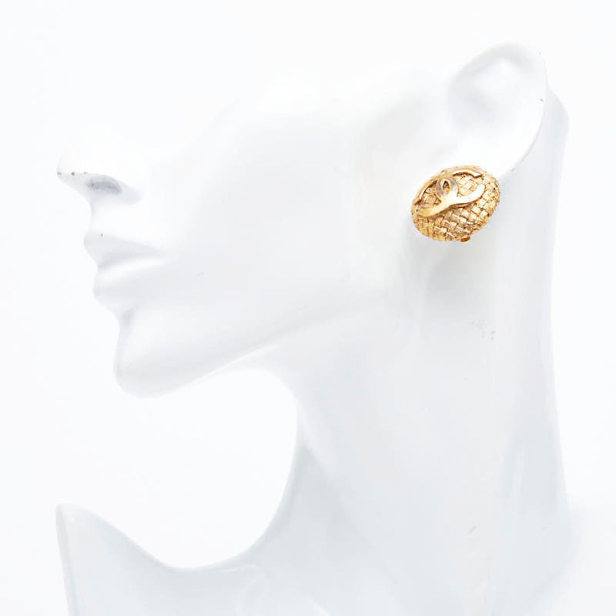 Chanel CHANEL Coco Mark Vintage Earrings, Gold Plated, Women's Size ONE SIZE - 5 Thumbnail