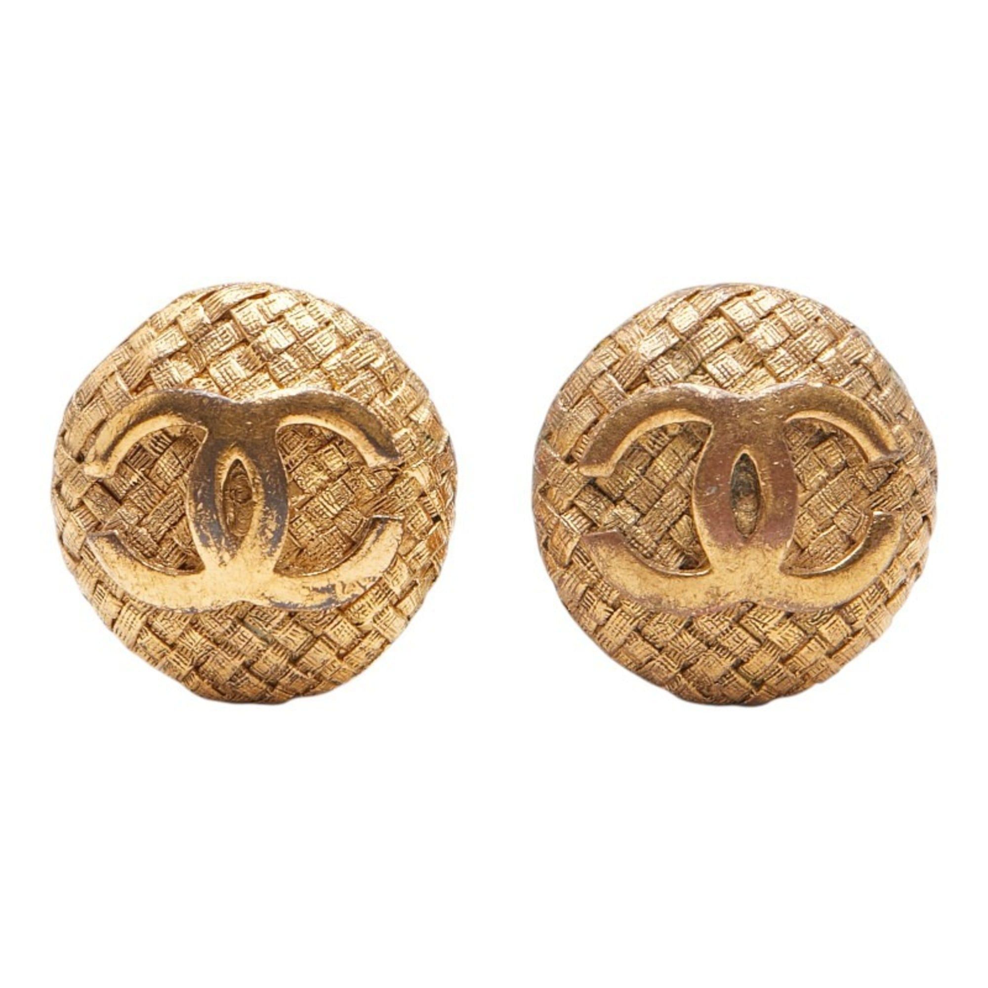 Chanel CHANEL Coco Mark Vintage Earrings, Gold Plated, Women's Size ONE SIZE - 2 Thumbnail