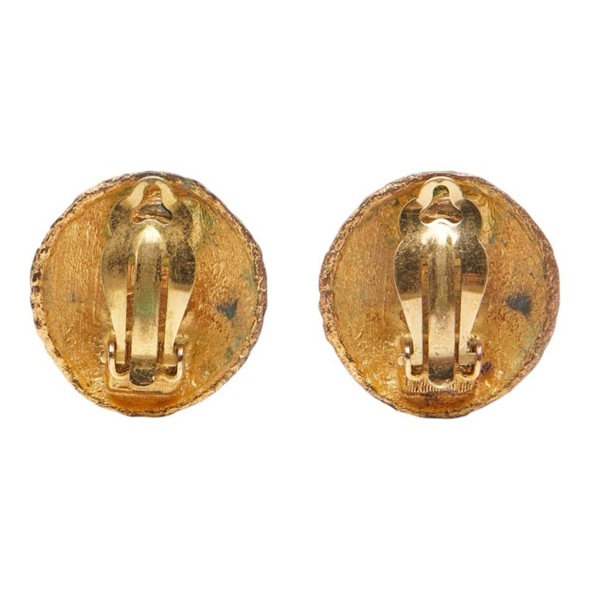Chanel CHANEL Coco Mark Vintage Earrings, Gold Plated, Women's Size ONE SIZE - 3 Thumbnail