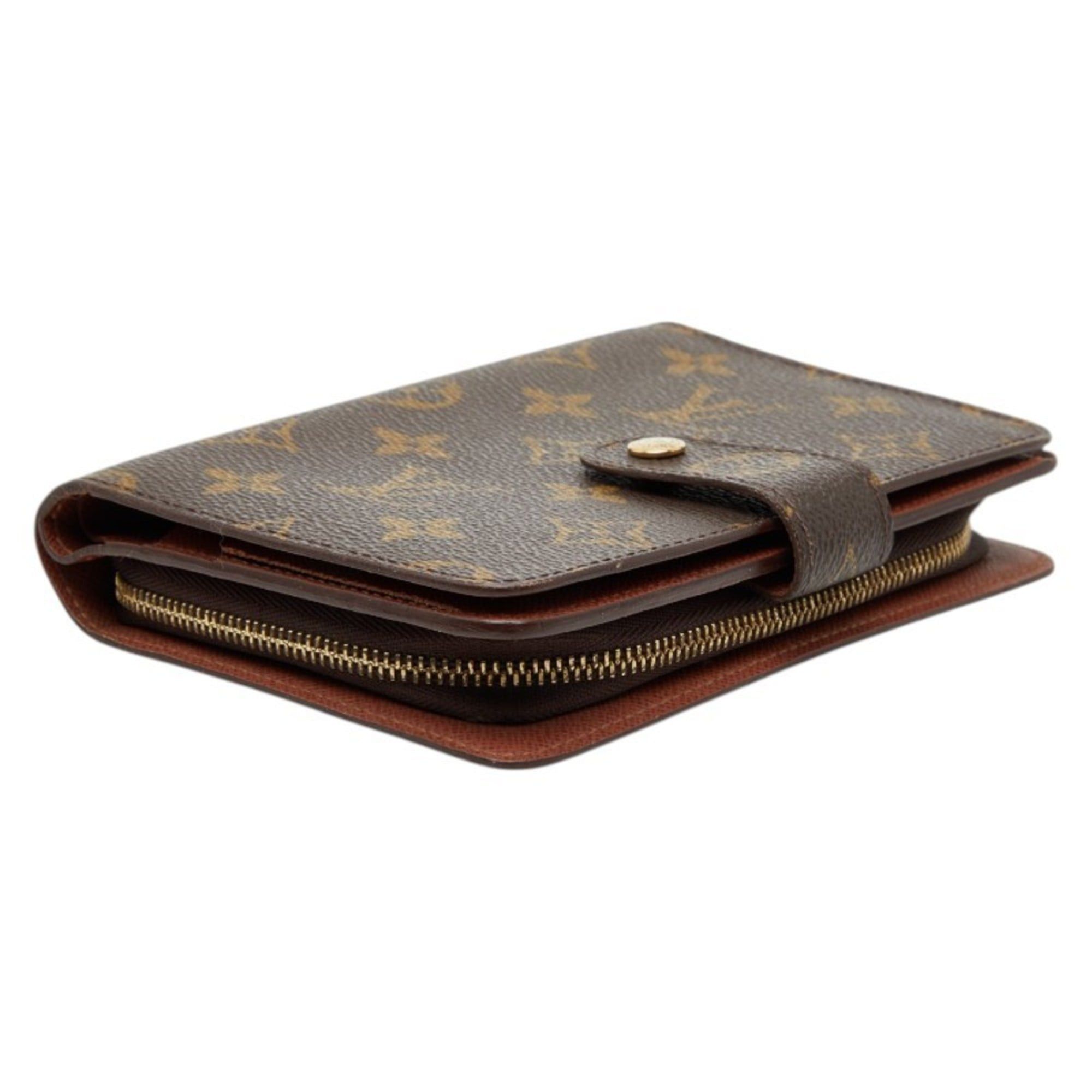 Louis Vuitton Louis Vuitton Monogram Porte Papier Bifold Wallet M61207 Brown Leather Women's LOUIS VUITTON Size ONE SIZE - 4 Thumbnail