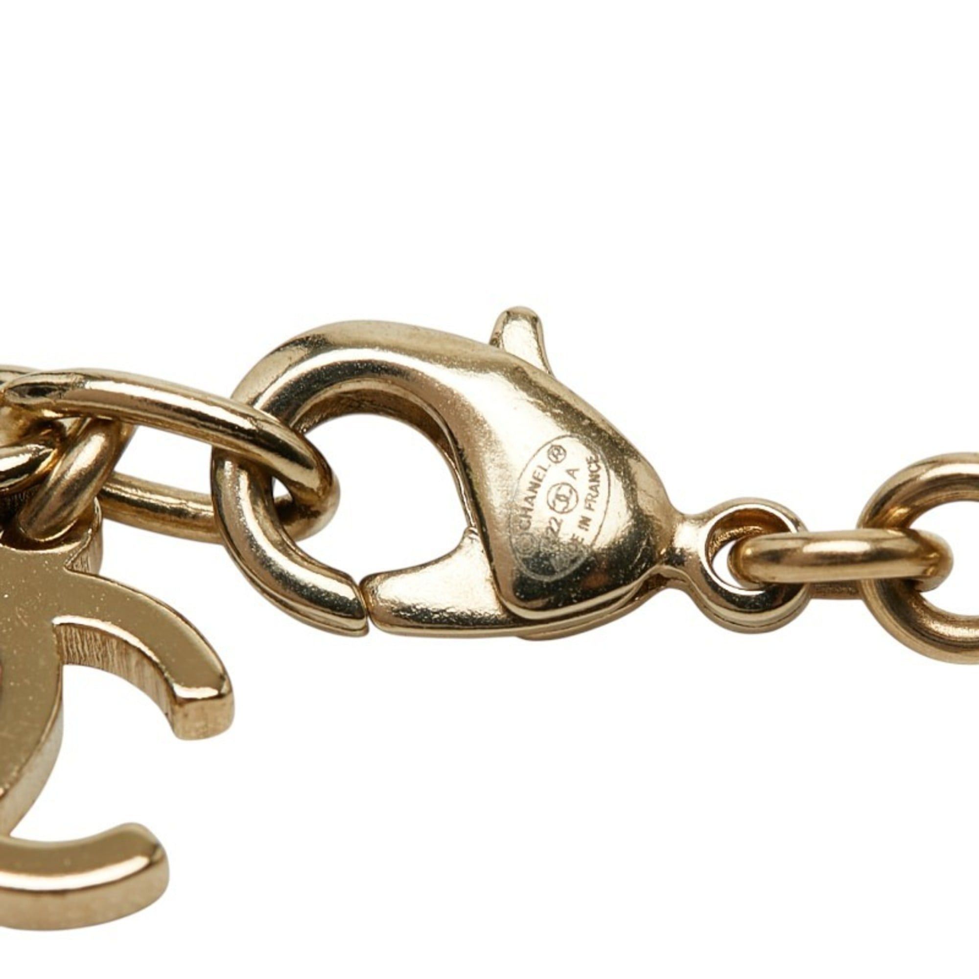 Chanel Chanel Coco Mark Chain Pendant Necklace in Gold and Black Plated Leather for Women Size ONE SIZE - 4 Thumbnail