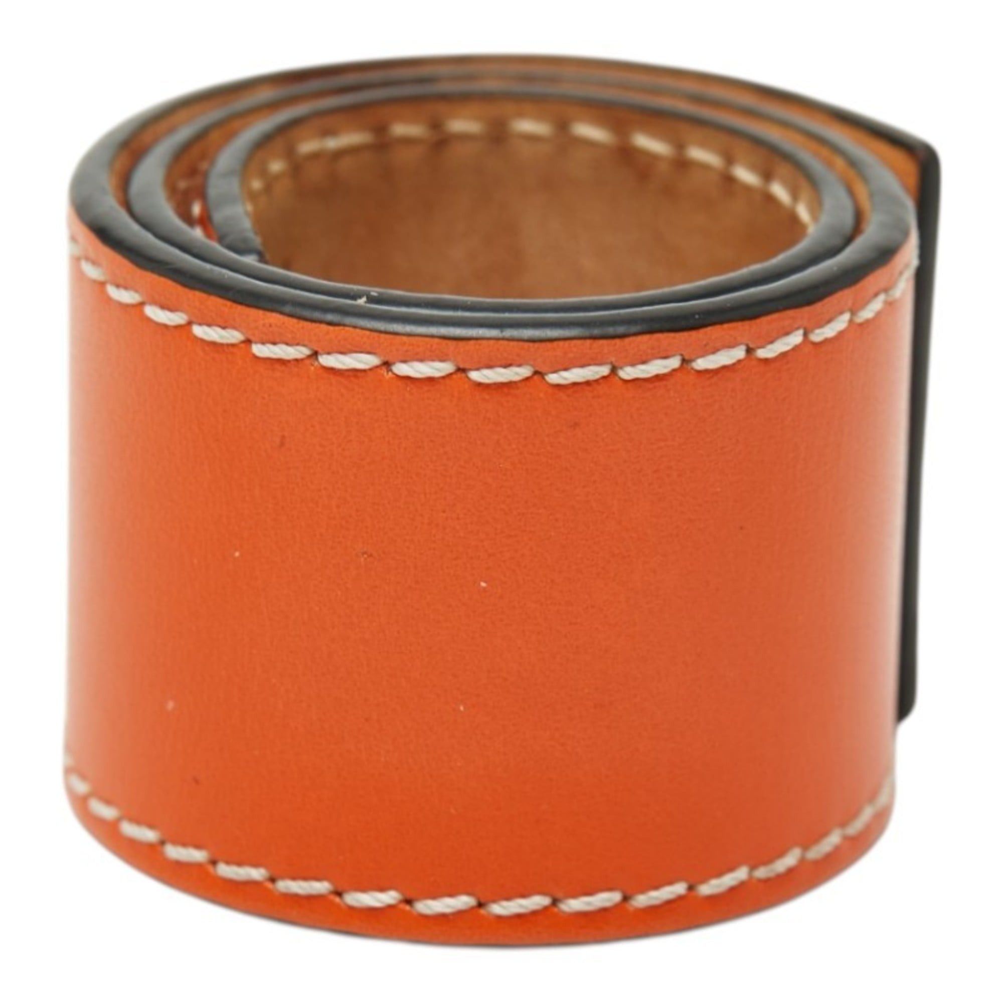 Loewe LOEWE Anagram Slap Embossed Bracelet/Bangle in Orange Leather for Women Size ONE SIZE - 2 Thumbnail