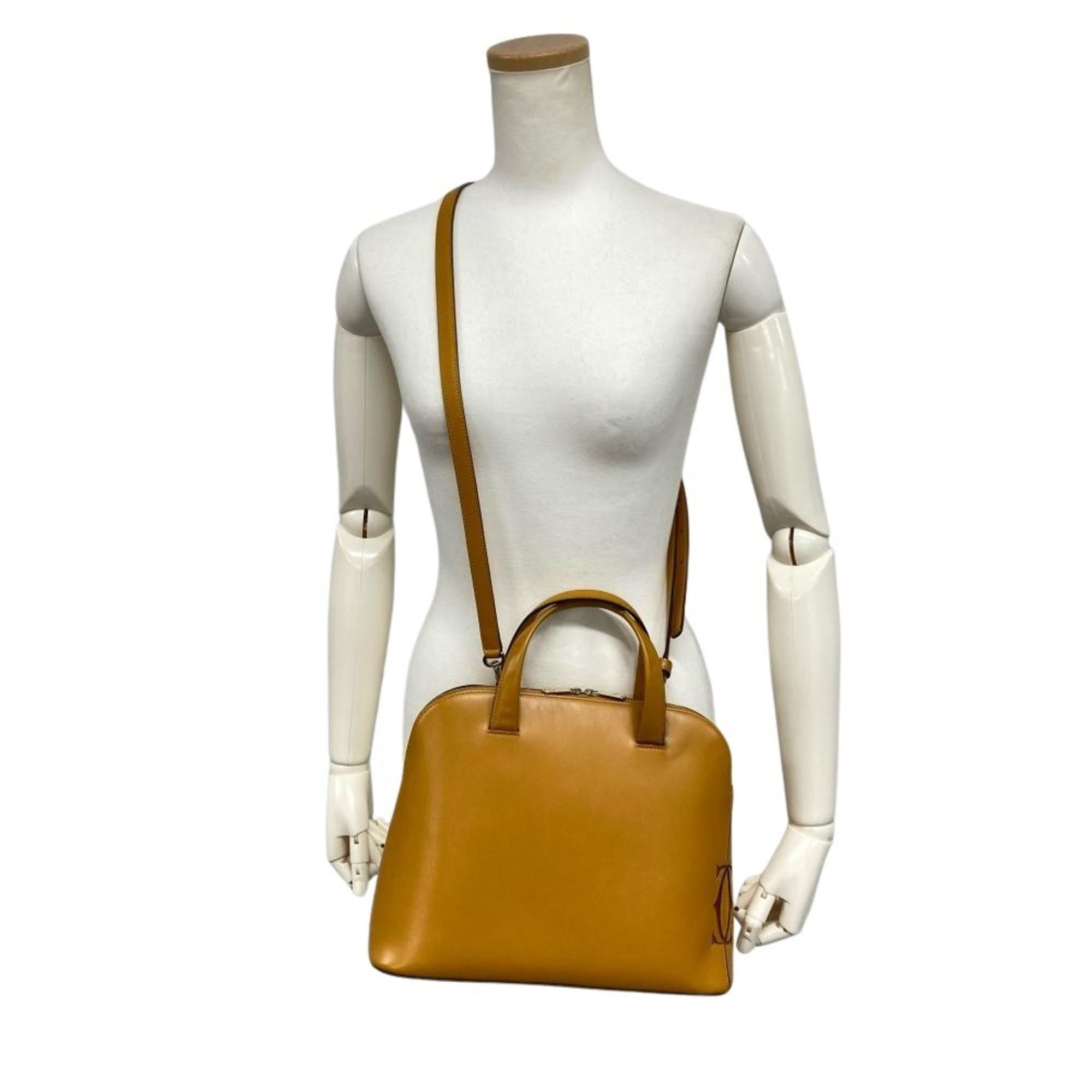 Cartier Cartier Must C Handbag Leather Camel Small Size ONE SIZE - 11 Thumbnail
