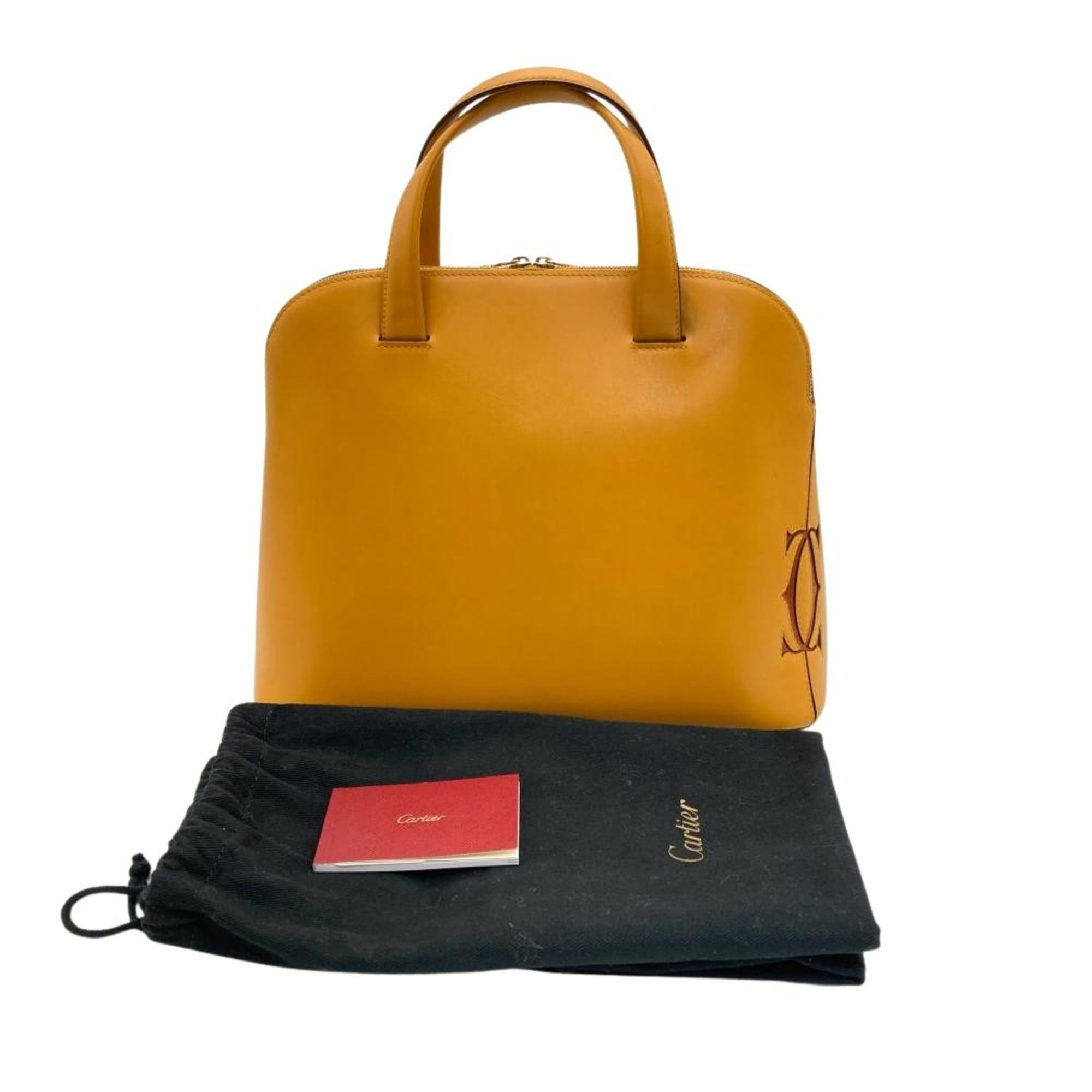 Cartier Cartier Must C Handbag Leather Camel Small Size ONE SIZE - 12 Thumbnail
