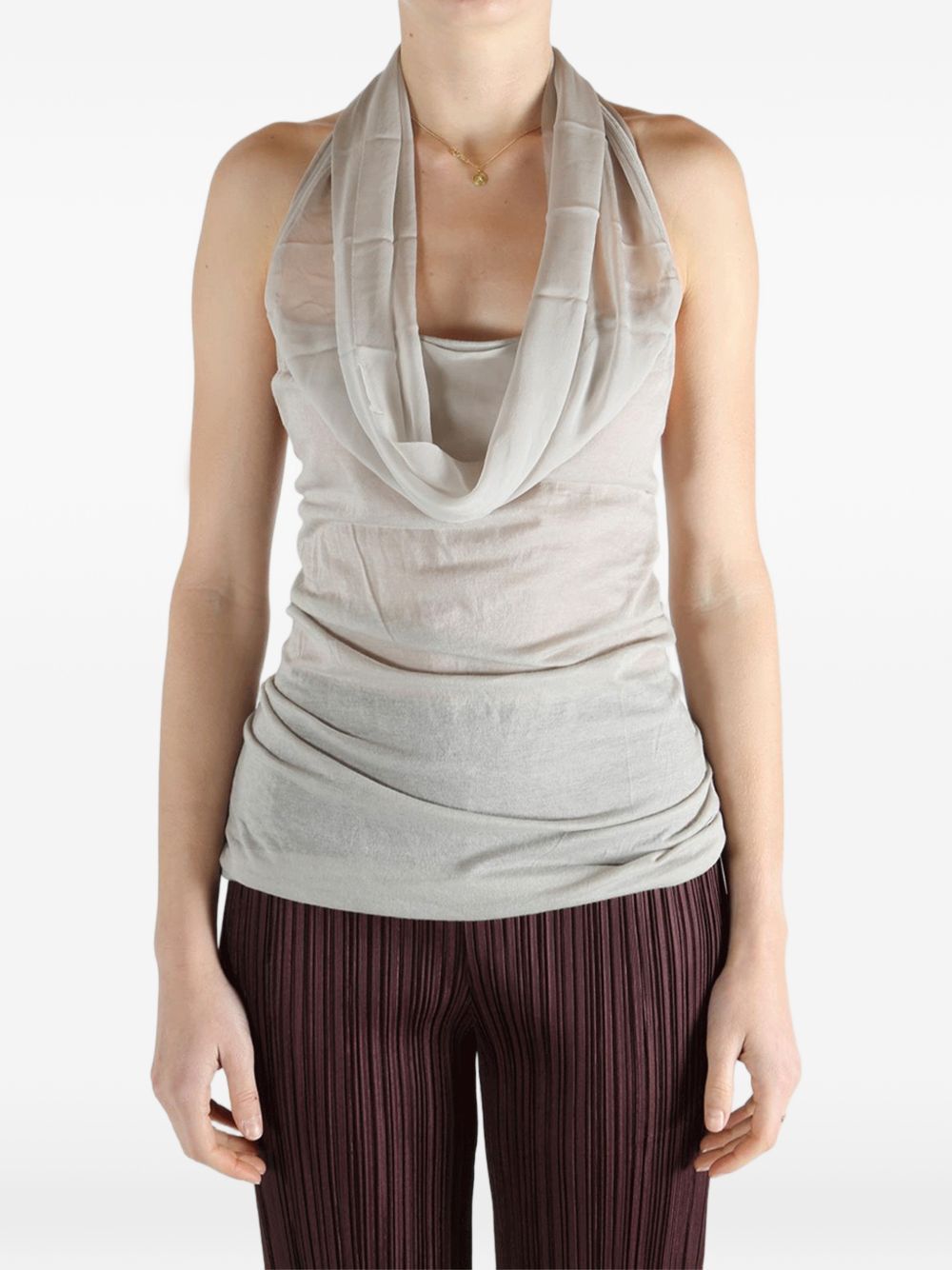 Rick Owens DRAPED NECK TOP Size S / US 4 / IT 40 - 2 Thumbnail