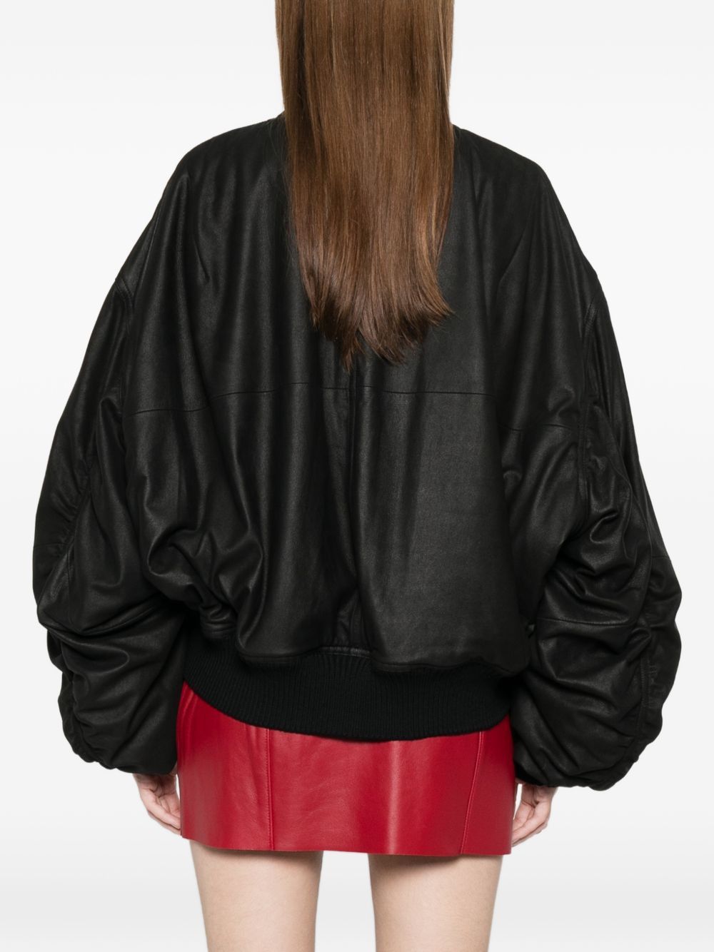 Rick Owens LEATHER PADDED BOMBER JACKET Size M / US 6-8 / IT 42-44 - 2 Thumbnail