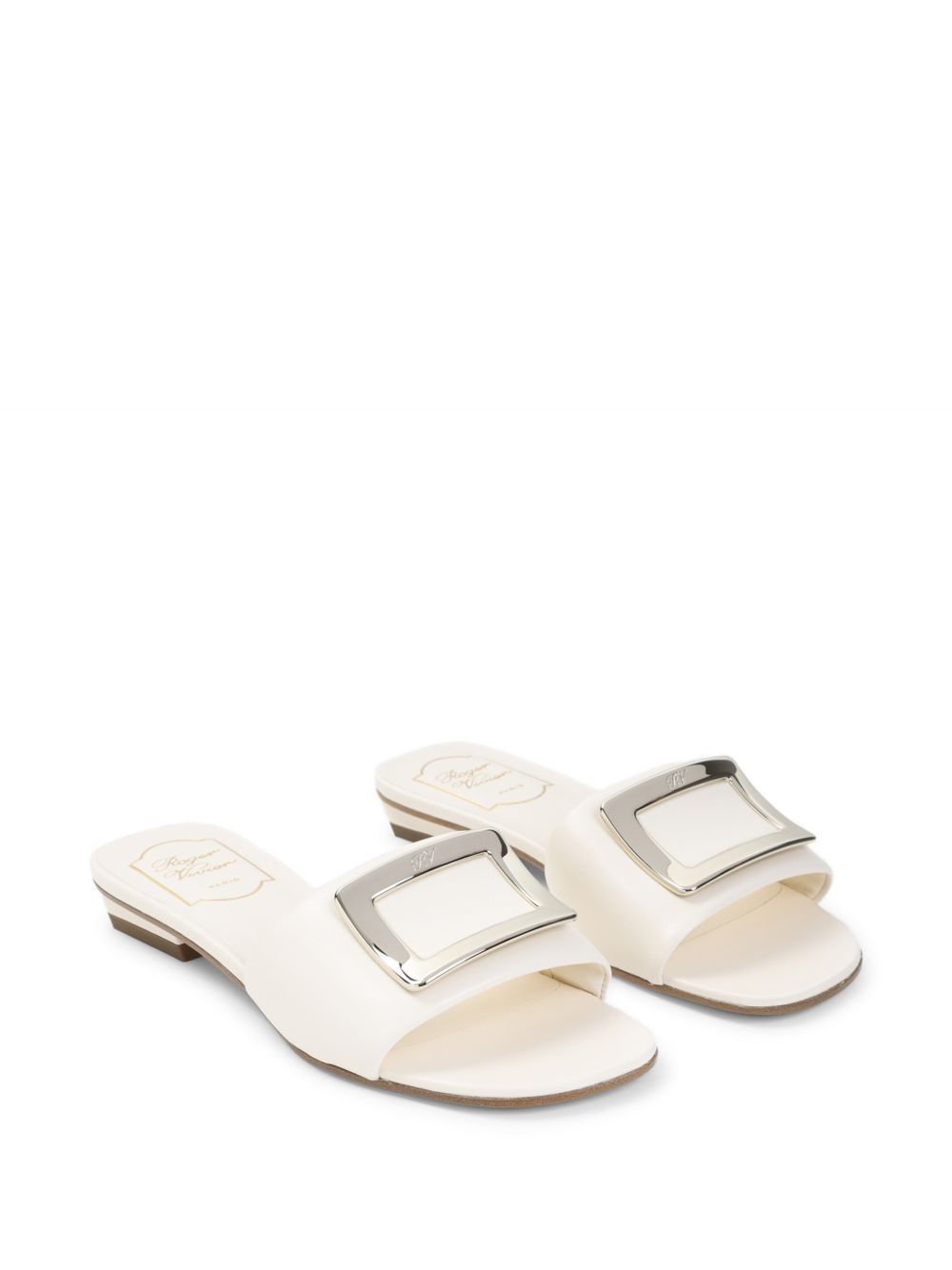 Roger Vivier LEATHER FLAT SANDALS Size US 7 / IT 37 - 2 Thumbnail