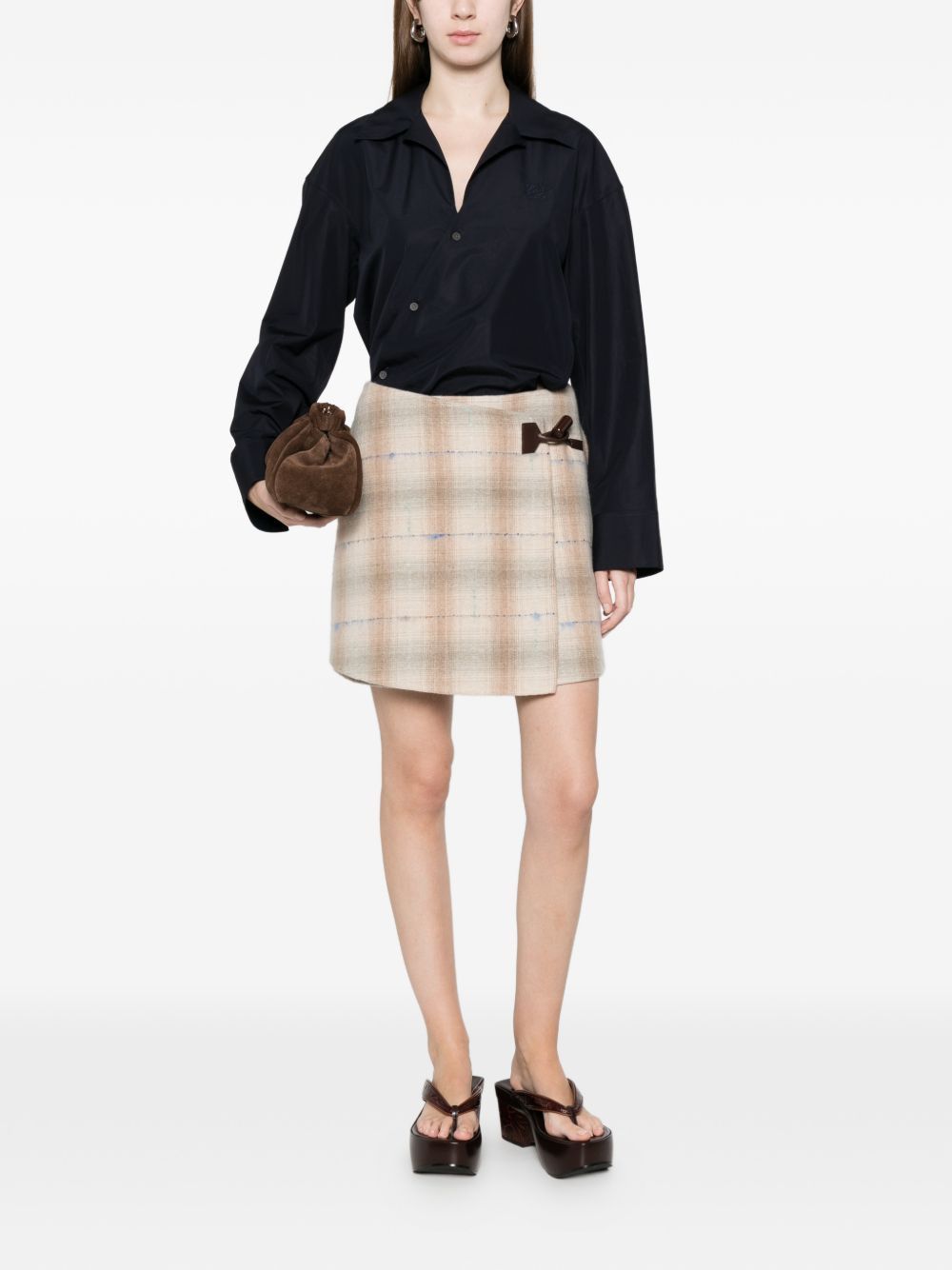 Loewe WOOL AND CASHMERE MINI SKIRT Size 26" / US 2 / IT 38 - 2 Thumbnail