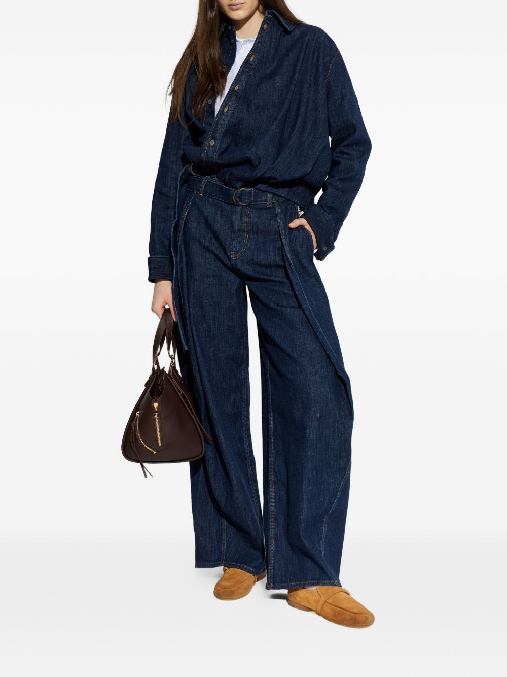 Loewe BELTED WIDE-LEG DENIM JEANS Size 27" / US 4 / IT 40 - 4 Thumbnail