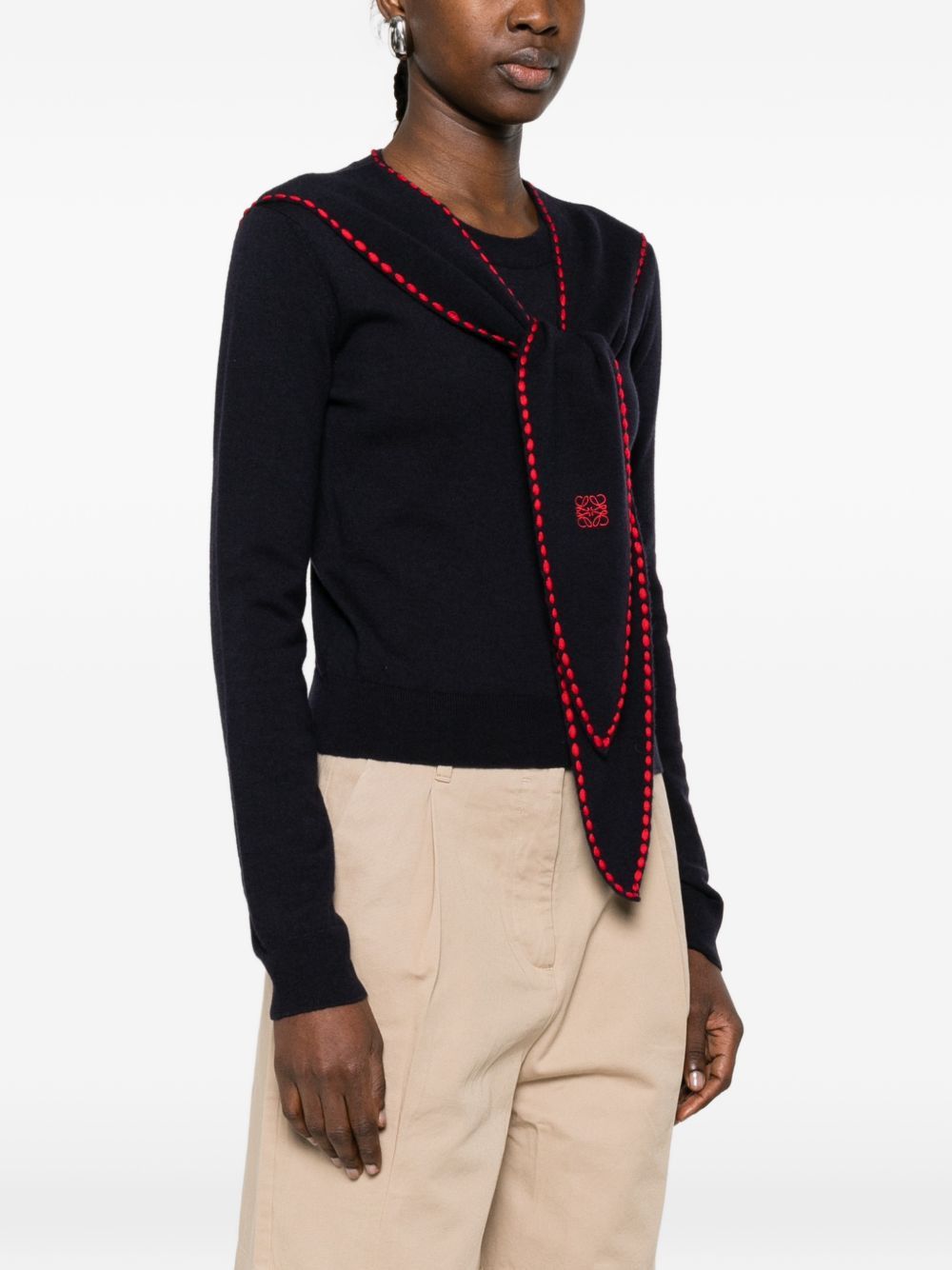 Loewe WOOL SCARFED SWEATER Size S / US 4 / IT 40 - 2 Thumbnail