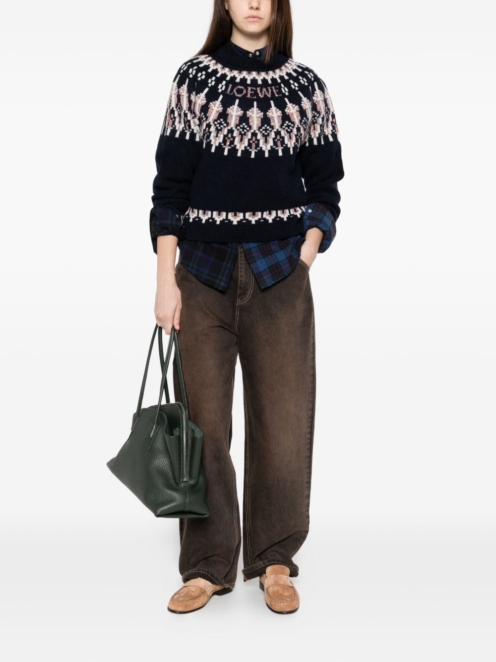 Loewe WOOL BLEND CREWNECK SWEATER Size L / US 10 / IT 46 - 2 Thumbnail