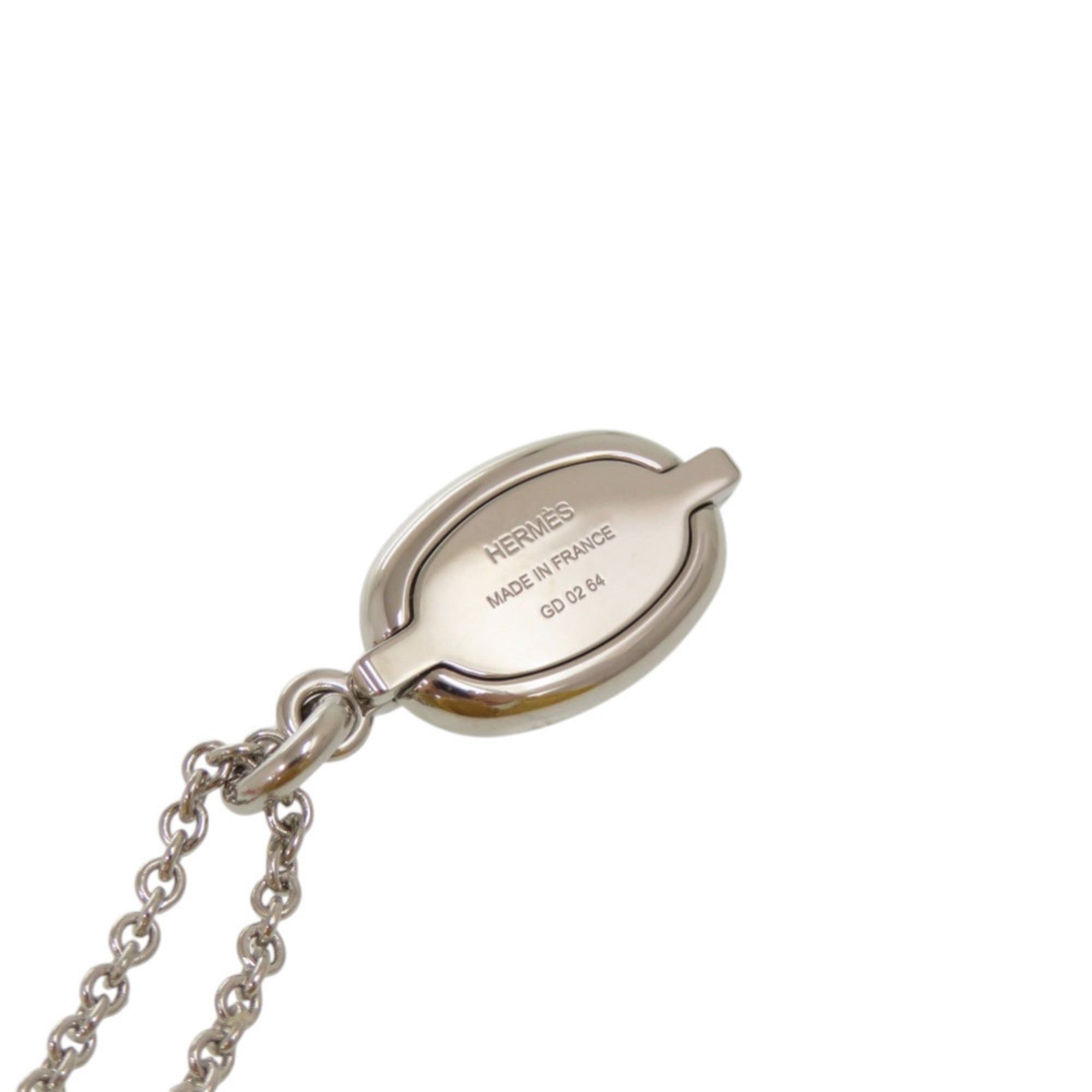 Hermes Unused Hermès Mini Maillon PM Pendant H100053FPD3, White Crème Metal Necklace, 1484HERMES Size ONE SIZE - 8 Thumbnail