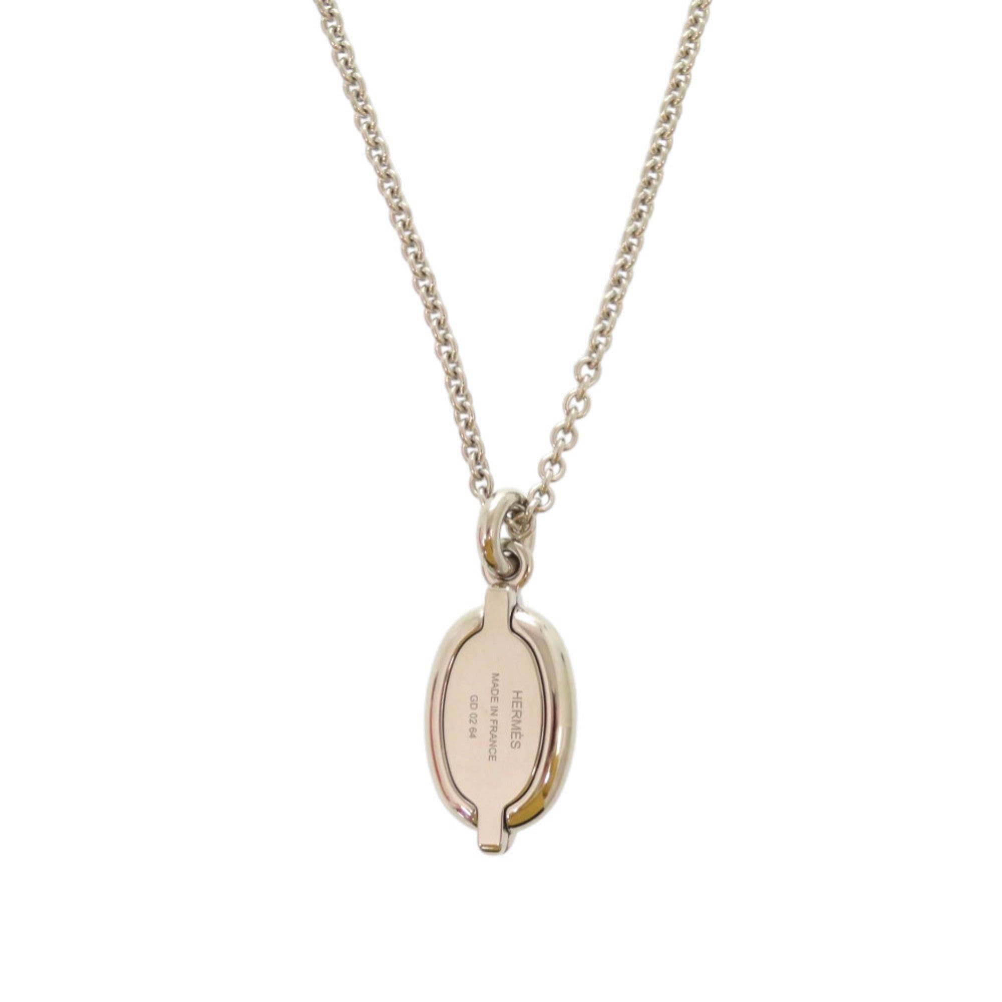 Hermes Unused Hermès Mini Maillon PM Pendant H100053FPD3, White Crème Metal Necklace, 1484HERMES Size ONE SIZE - 3 Thumbnail