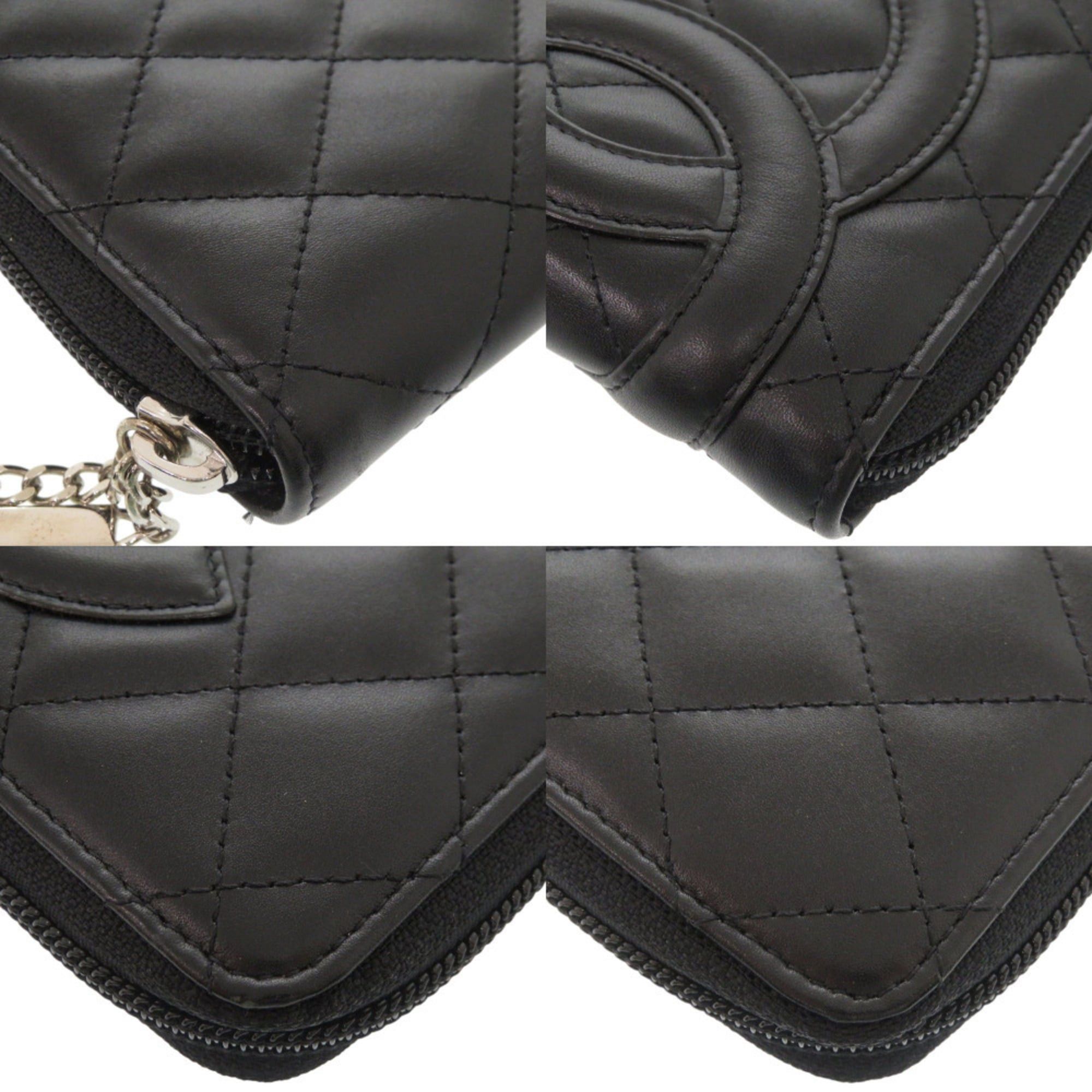 Chanel Excellent condition Chanel Cambon line organizer with Coco Mark round zip large wallet, silver hardware, patent leather, black and neon pink, No. 9, long 1547CHANEL Size ONE SIZE - 6 Thumbnail
