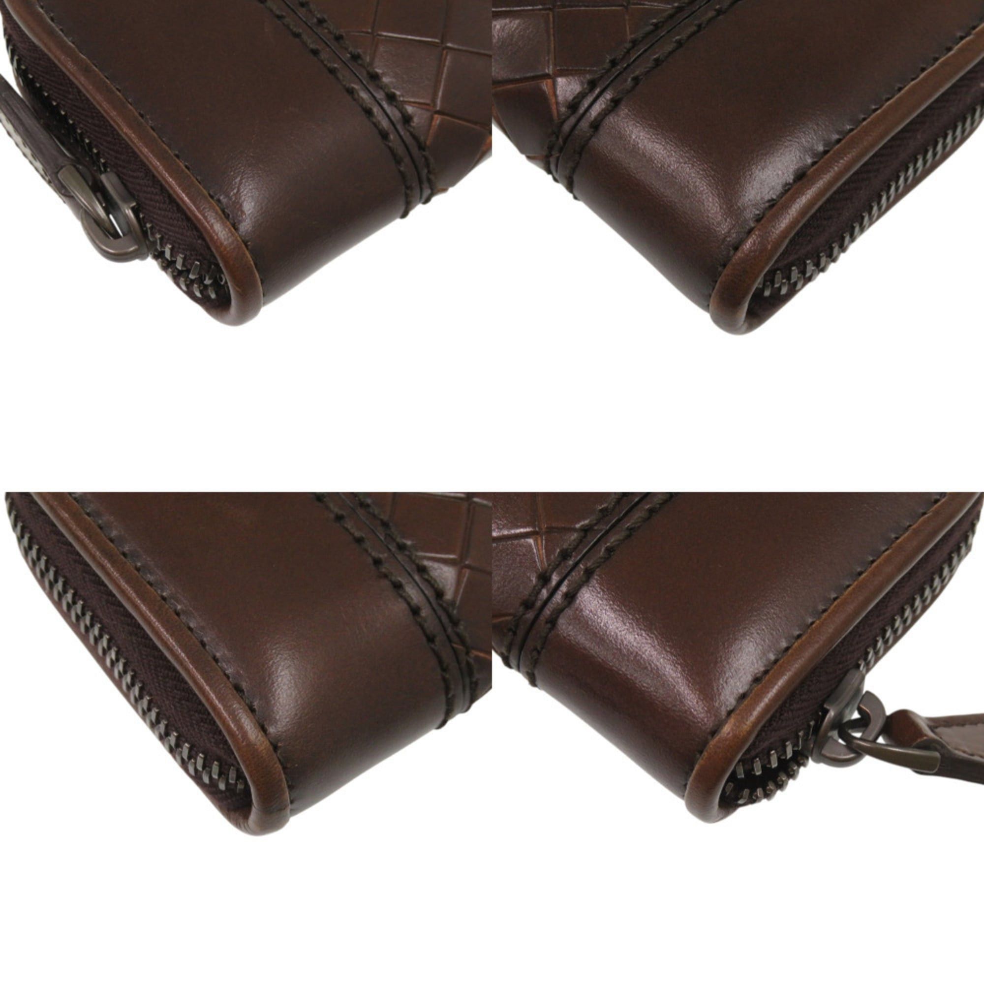 Bottega Veneta Excellent condition Bottega Veneta round zipper wallet/coin case in brown sculpted leather (1735BOTTEGAVENETA) Size ONE SIZE - 7 Thumbnail