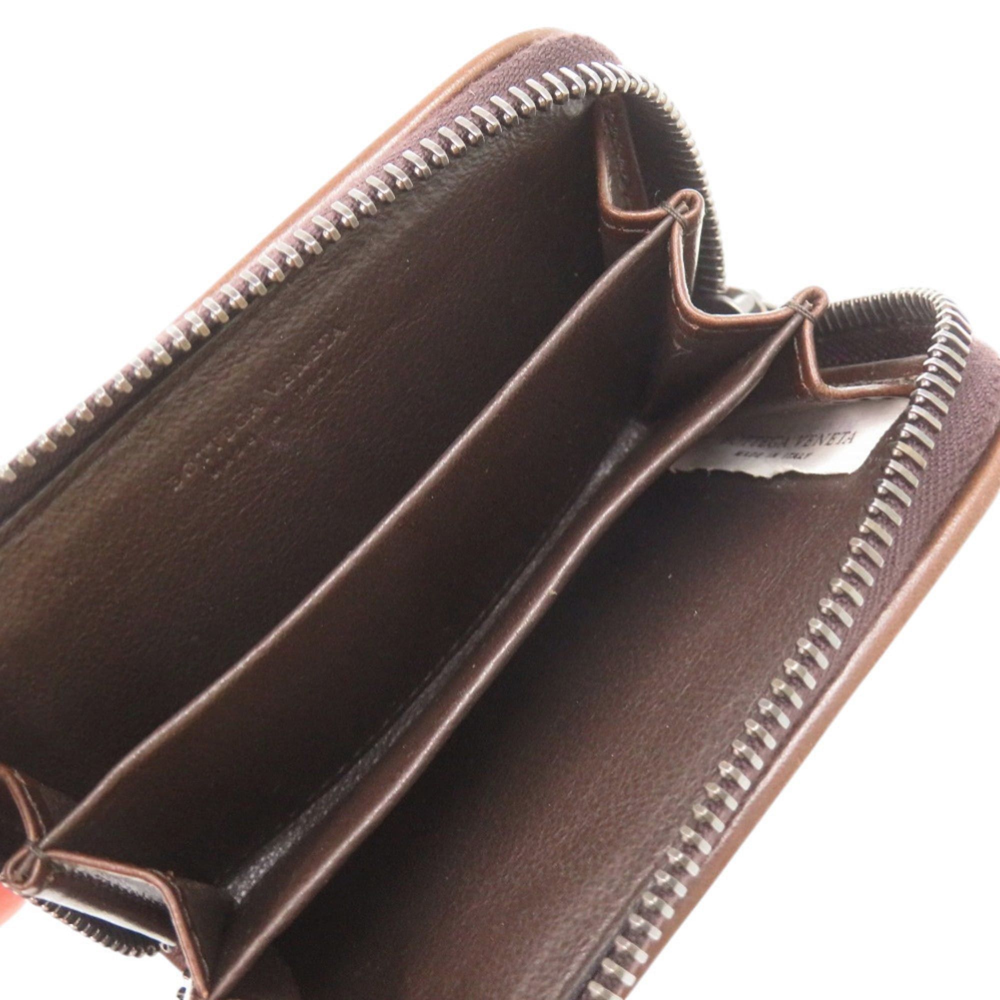 Bottega Veneta Excellent condition Bottega Veneta round zipper wallet/coin case in brown sculpted leather (1735BOTTEGAVENETA) Size ONE SIZE - 4 Thumbnail