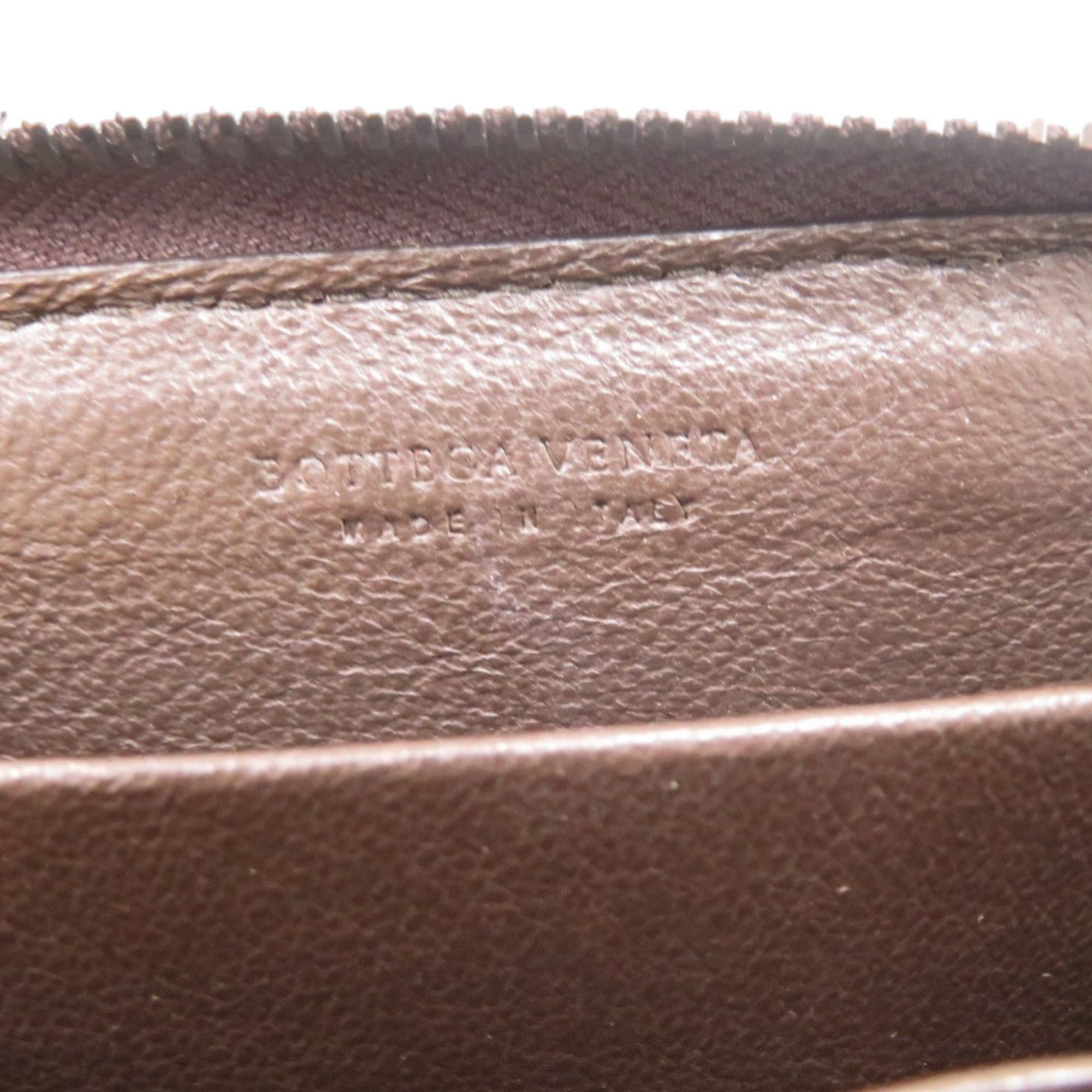 Bottega Veneta Excellent condition Bottega Veneta round zipper wallet/coin case in brown sculpted leather (1735BOTTEGAVENETA) Size ONE SIZE - 5 Thumbnail