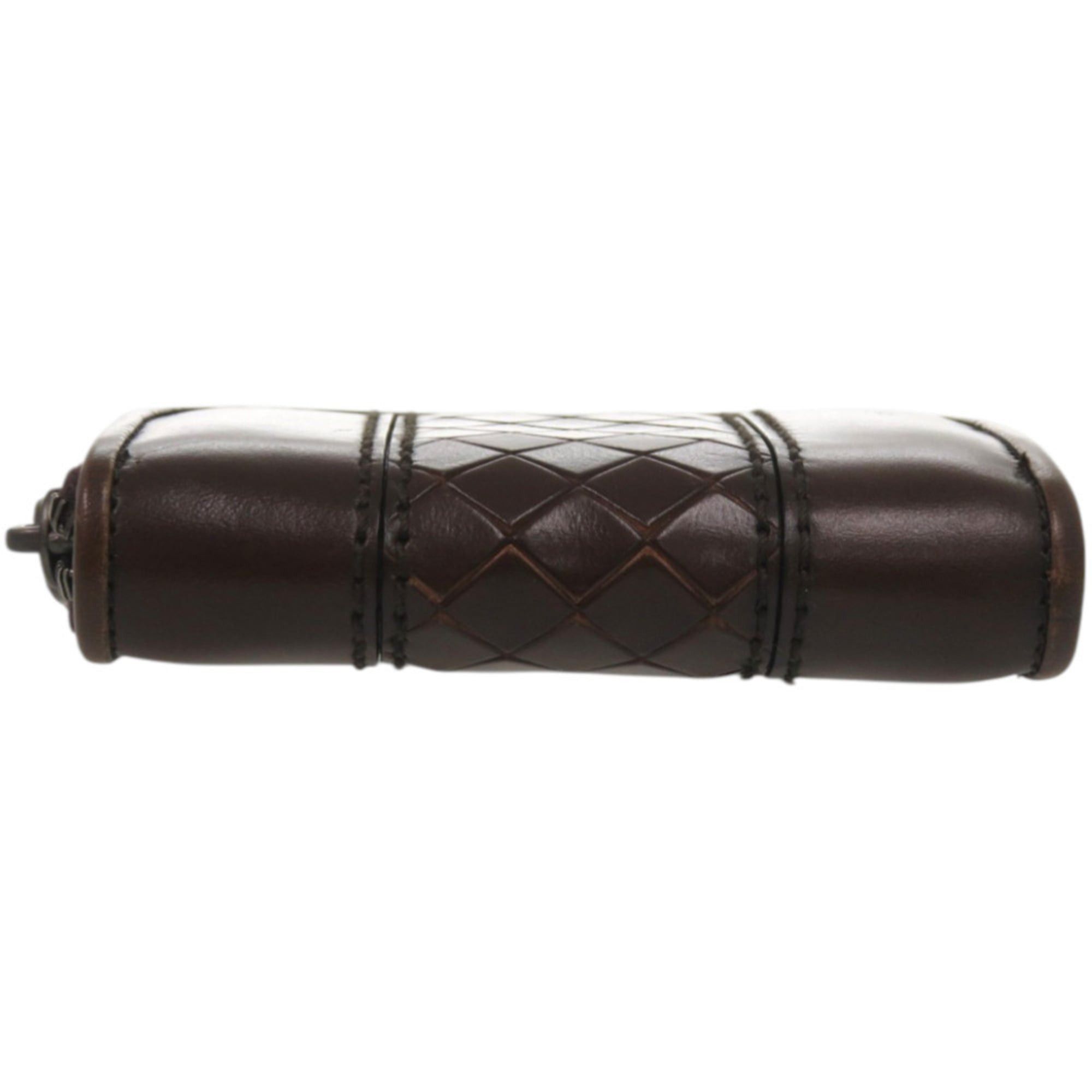 Bottega Veneta Excellent condition Bottega Veneta round zipper wallet/coin case in brown sculpted leather (1735BOTTEGAVENETA) Size ONE SIZE - 3 Thumbnail