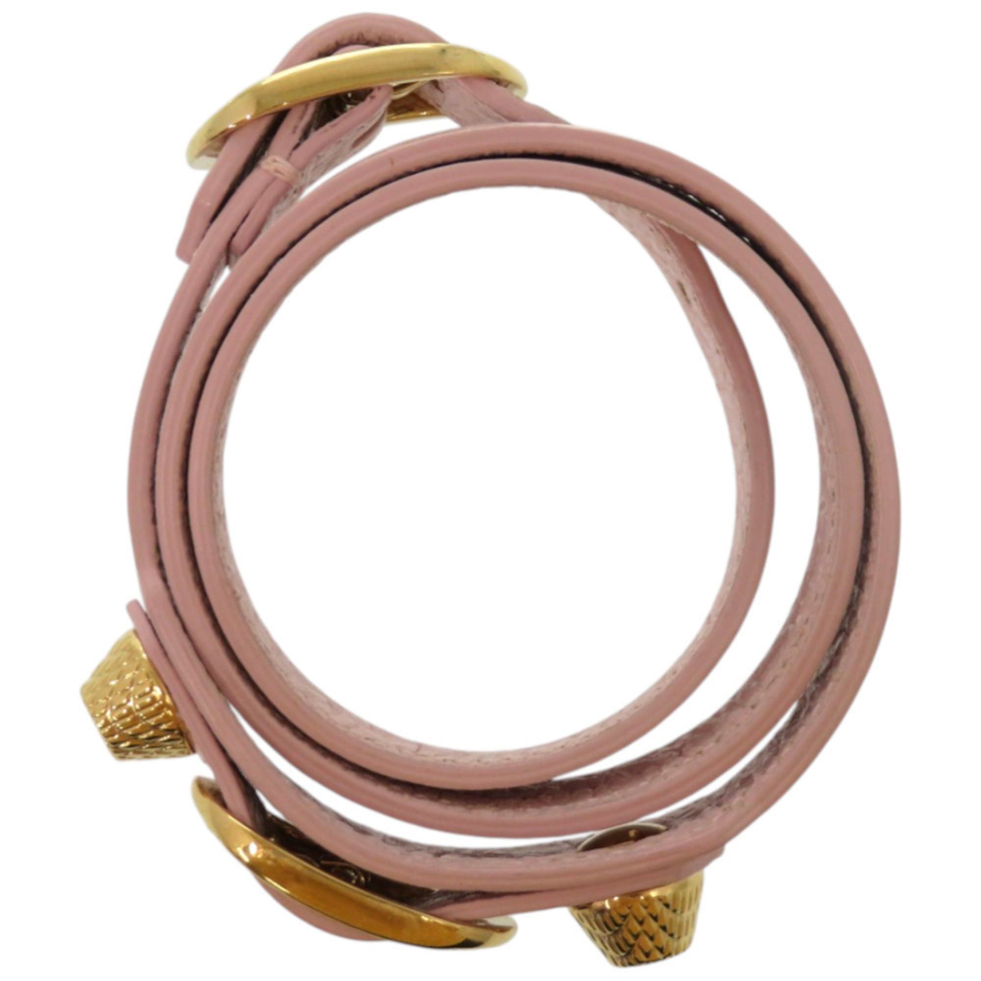 Balenciaga Like new Balenciaga 3-row Giant Stud Bracelet 236345 Leather Pink 1562BALENCIAGA Size ONE SIZE - 4 Thumbnail