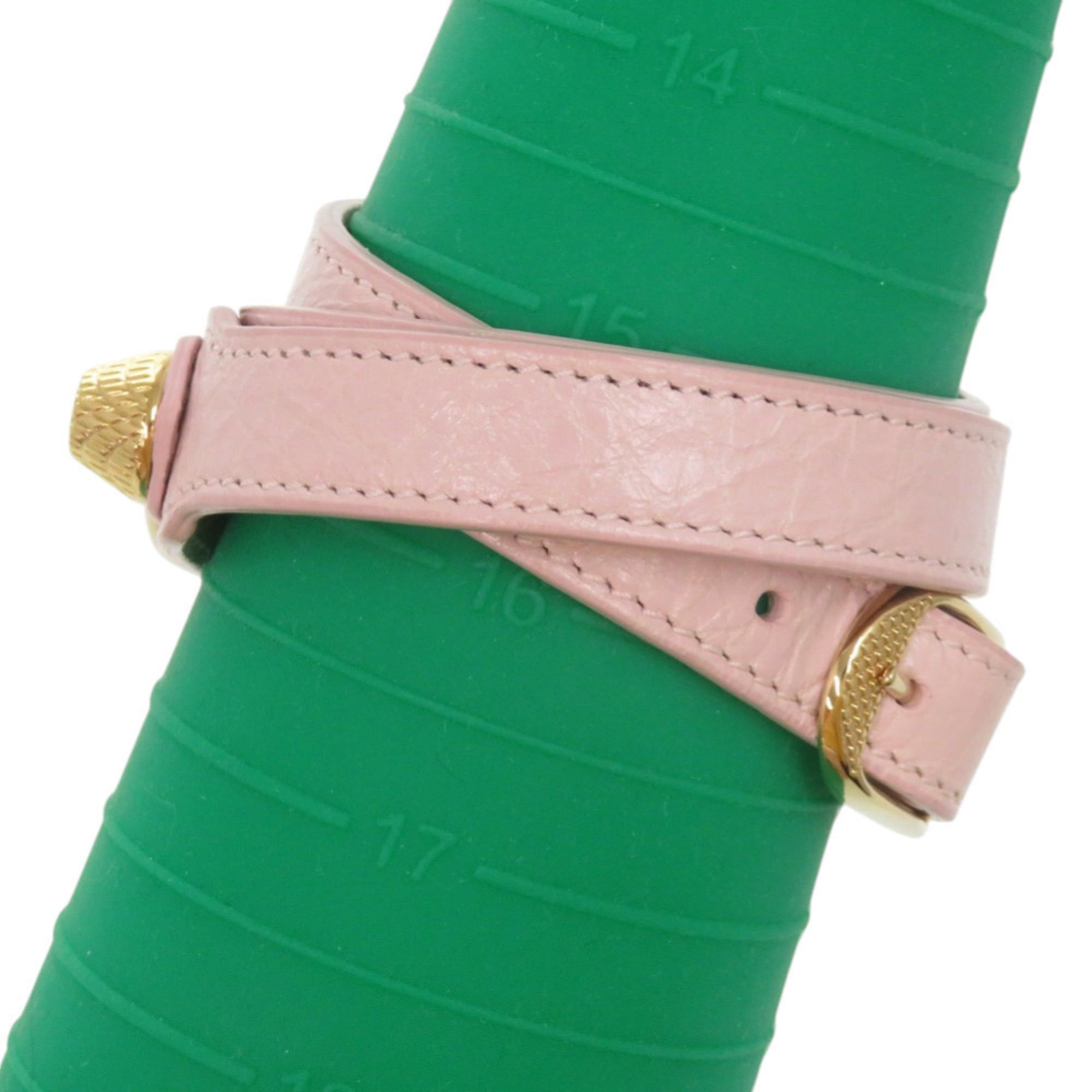 Balenciaga Like new Balenciaga 3-row Giant Stud Bracelet 236345 Leather Pink 1562BALENCIAGA Size ONE SIZE - 9 Thumbnail