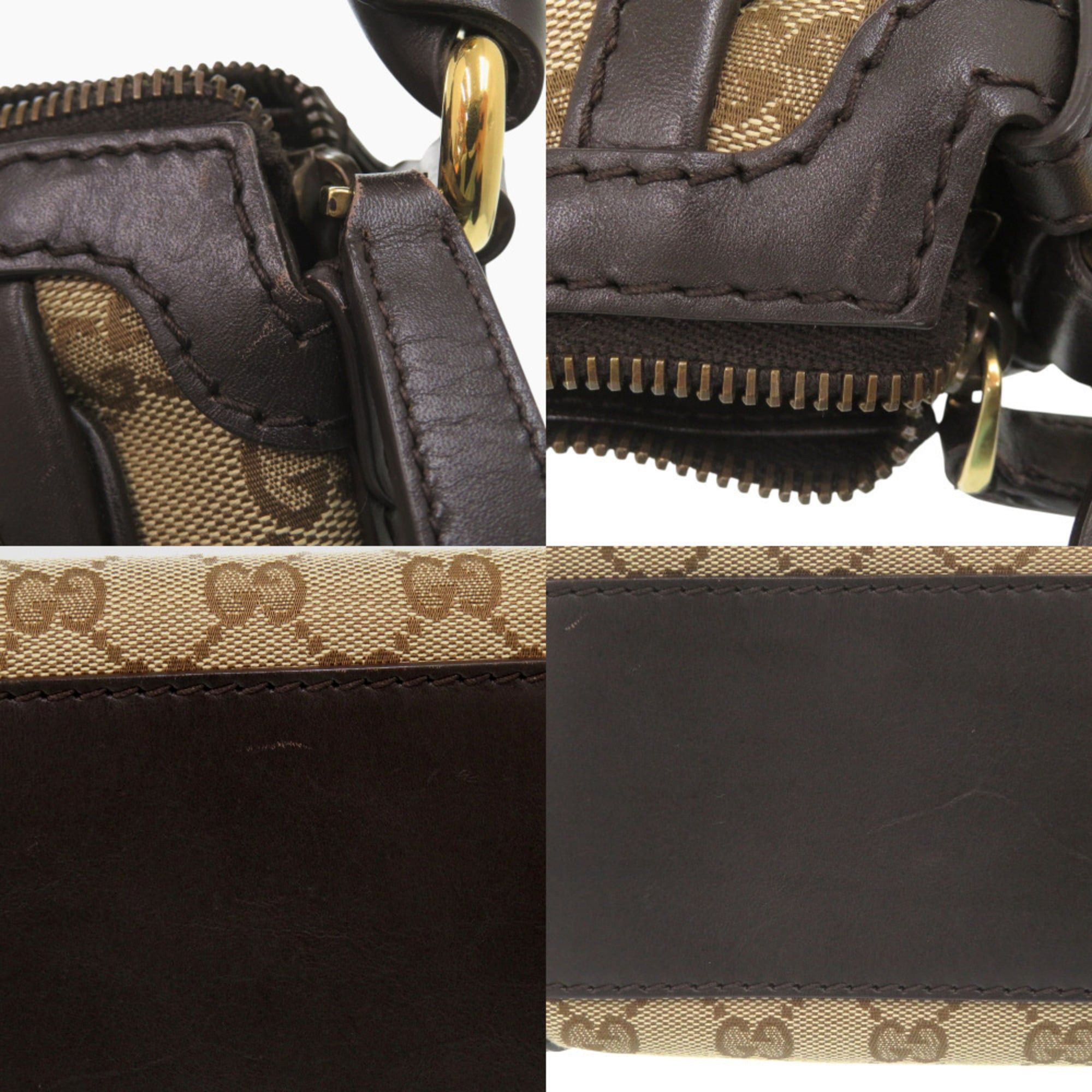 Gucci Excellent condition Gucci one-shoulder bag 282298 with gold hardware, GG canvas, leather, beige, and dark brown. 1392GUCCI Size ONE SIZE - 7 Thumbnail