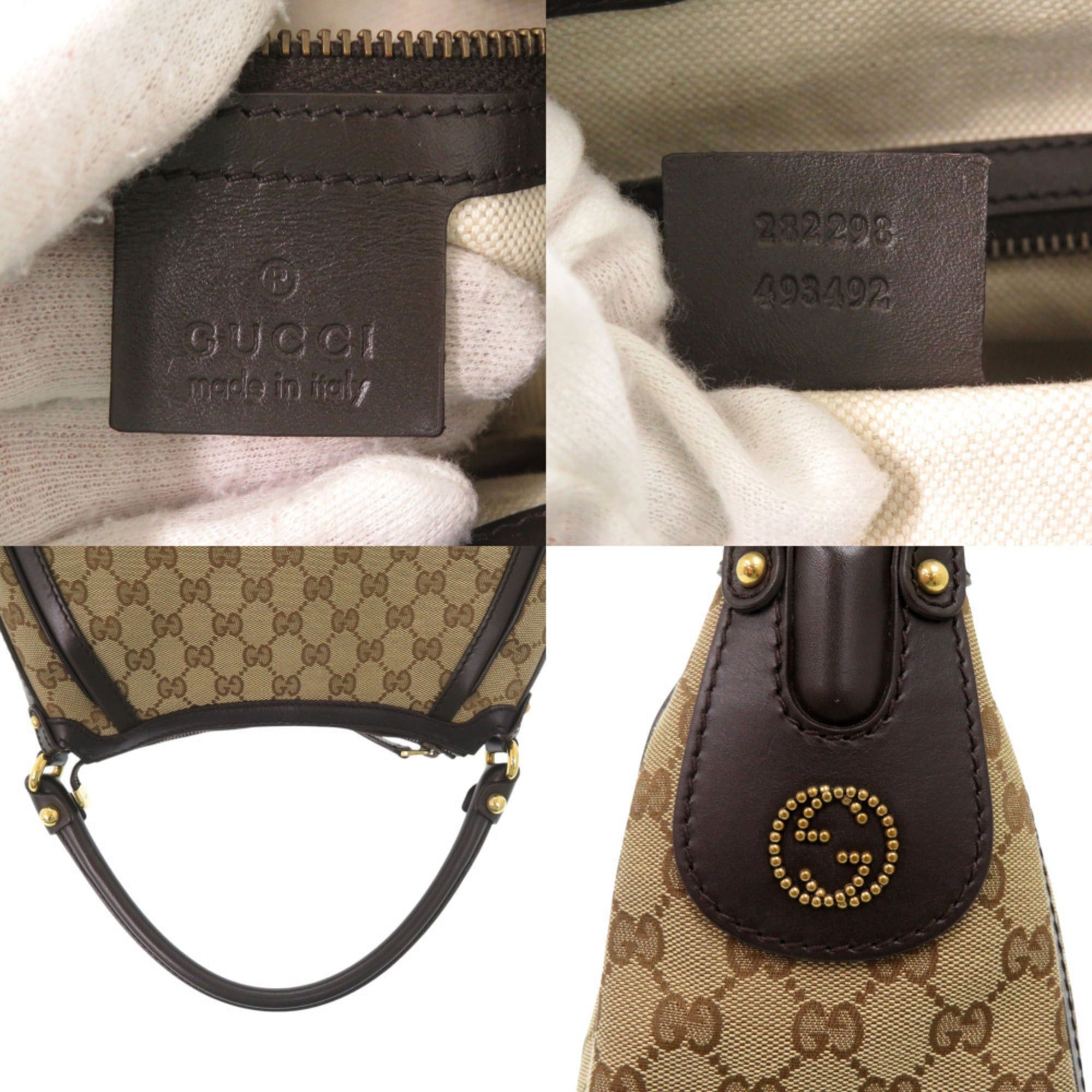 Gucci Excellent condition Gucci one-shoulder bag 282298 with gold hardware, GG canvas, leather, beige, and dark brown. 1392GUCCI Size ONE SIZE - 6 Thumbnail