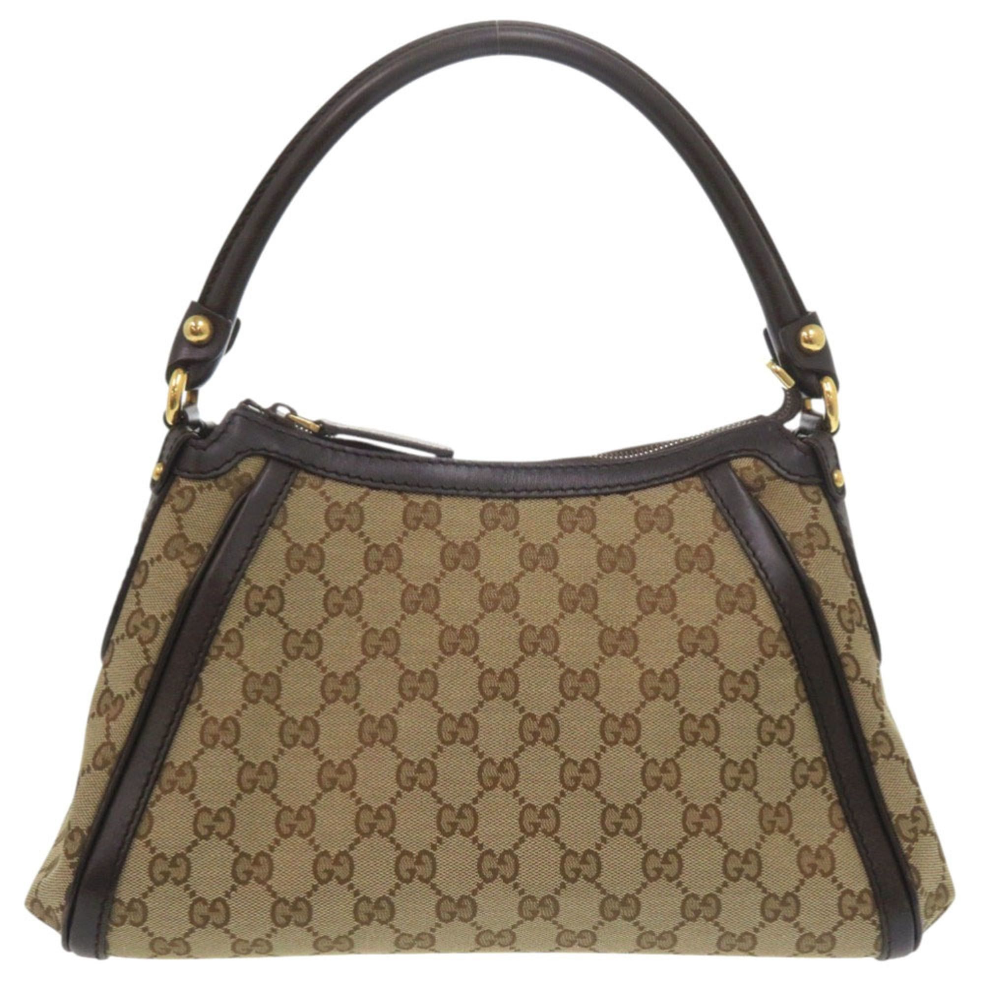 Gucci Excellent condition Gucci one-shoulder bag 282298 with gold hardware, GG canvas, leather, beige, and dark brown. 1392GUCCI Size ONE SIZE - 2 Thumbnail