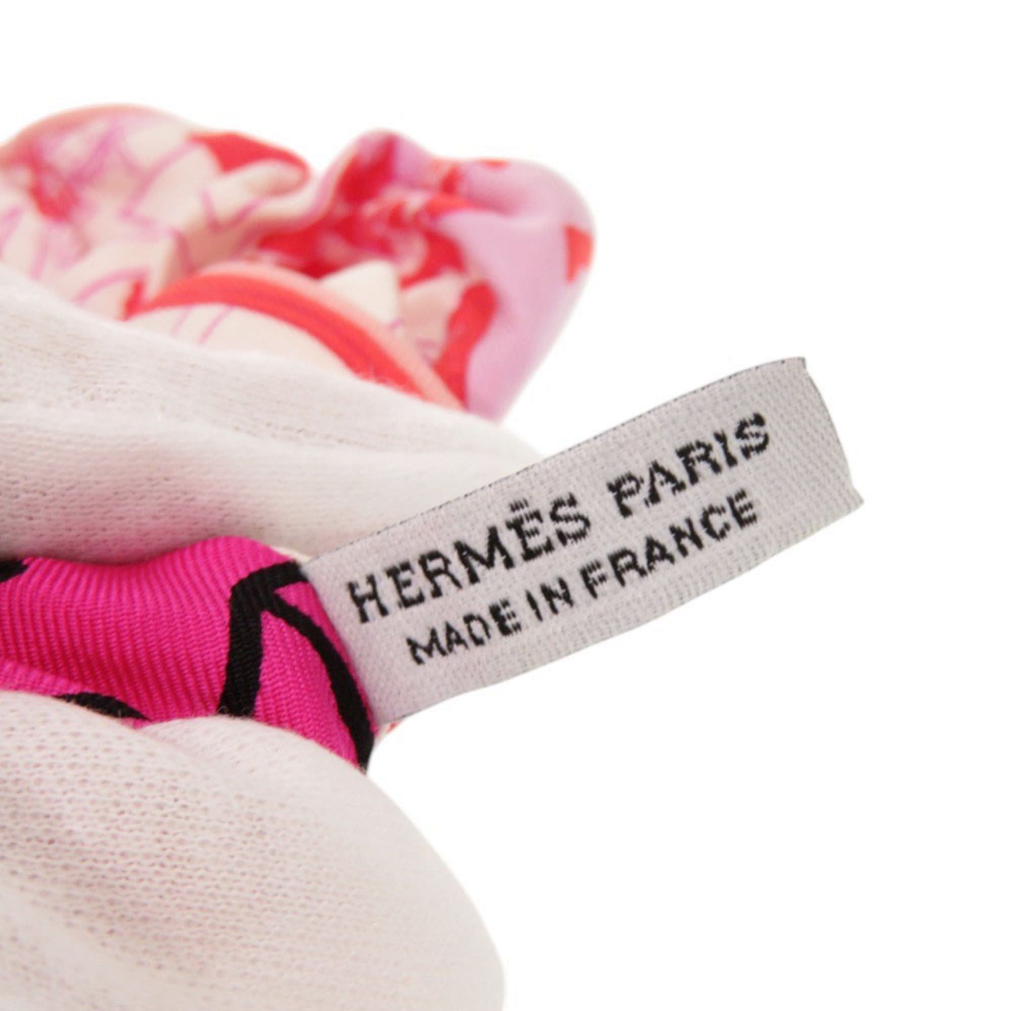 Hermes Excellent condition Hermès Claudia silk pink multicolor scrunchie hair accessory 1208HERMES Size ONE SIZE - 3 Thumbnail