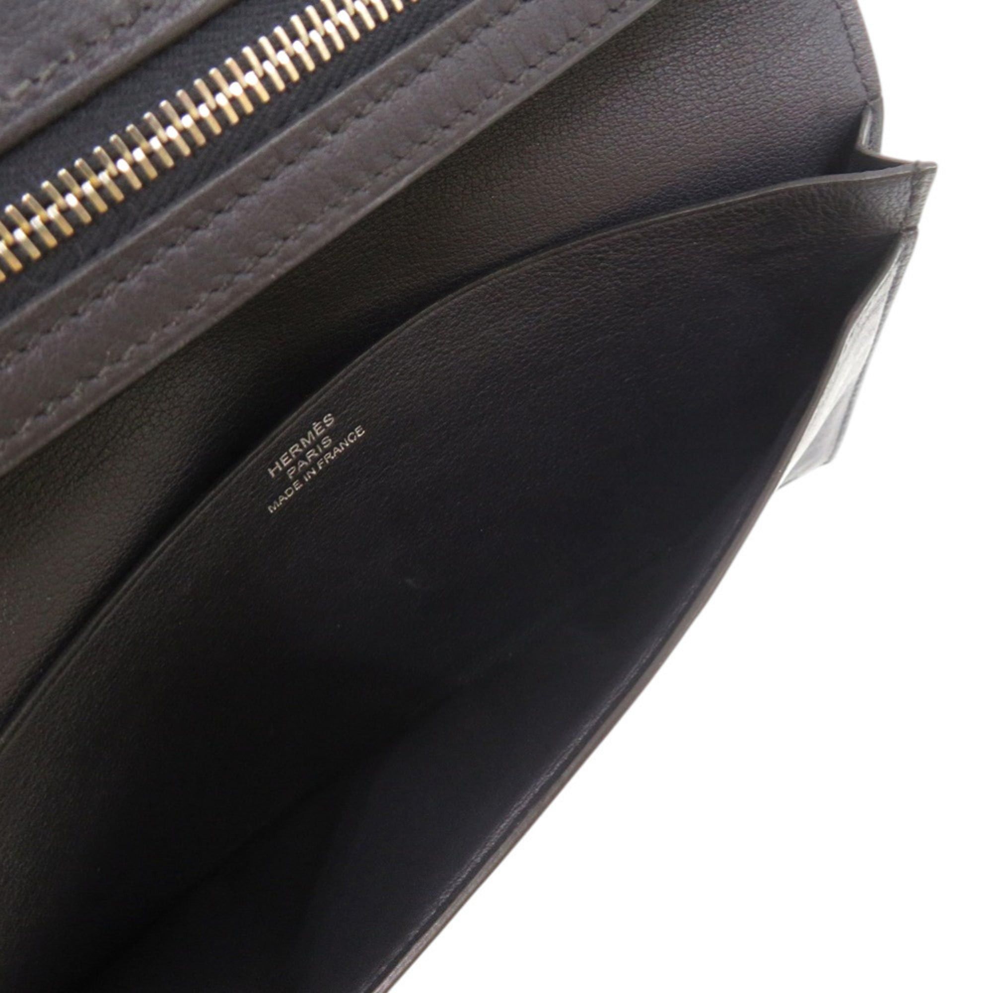 Hermes Excellent condition Hermès Citizen Twill Silkin Swift Blue Indigo Long Wallet (1448HERMES) with A Stamp Size ONE SIZE - 10 Thumbnail