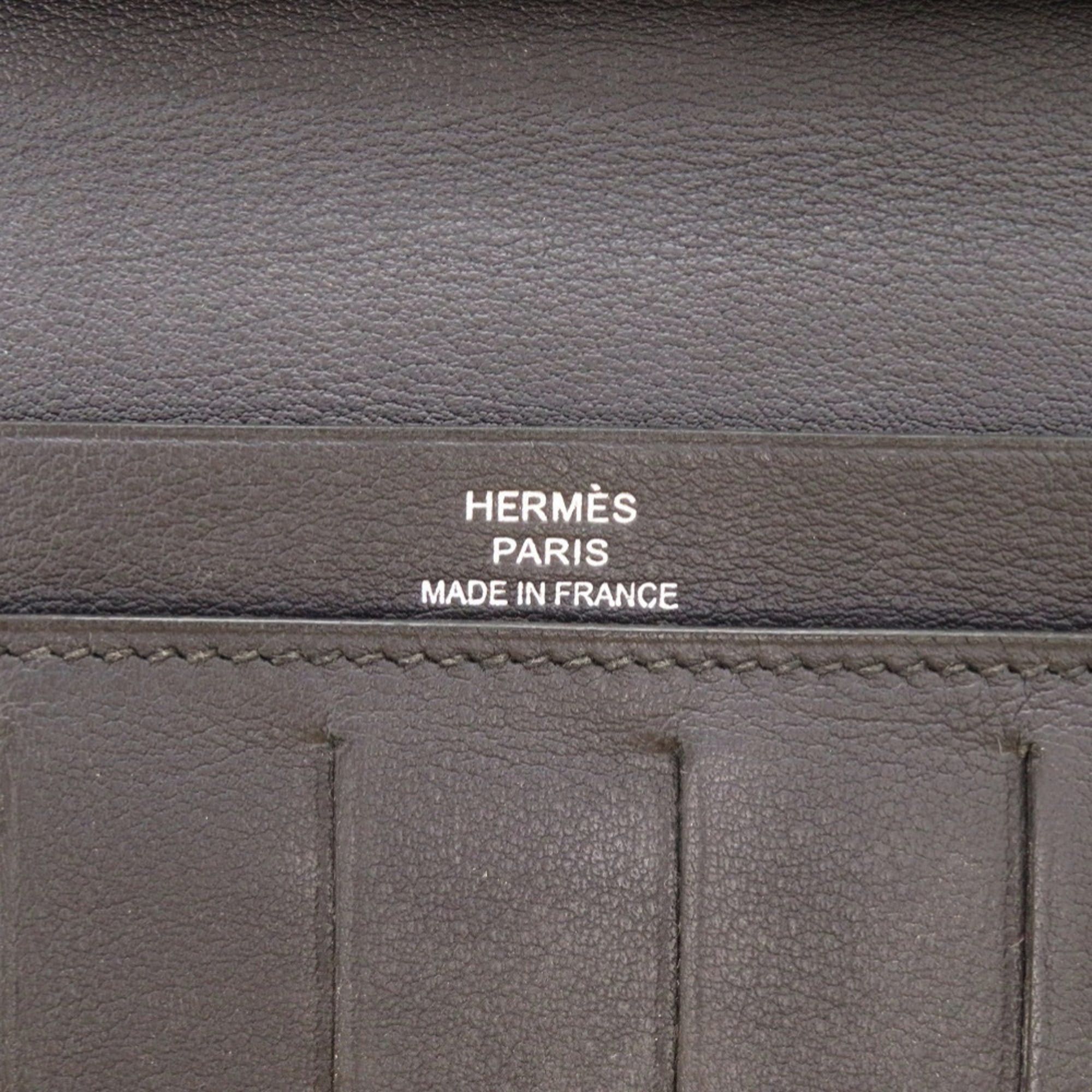 Hermes Excellent condition Hermès Citizen Twill Silkin Swift Blue Indigo Long Wallet (1448HERMES) with A Stamp Size ONE SIZE - 7 Thumbnail
