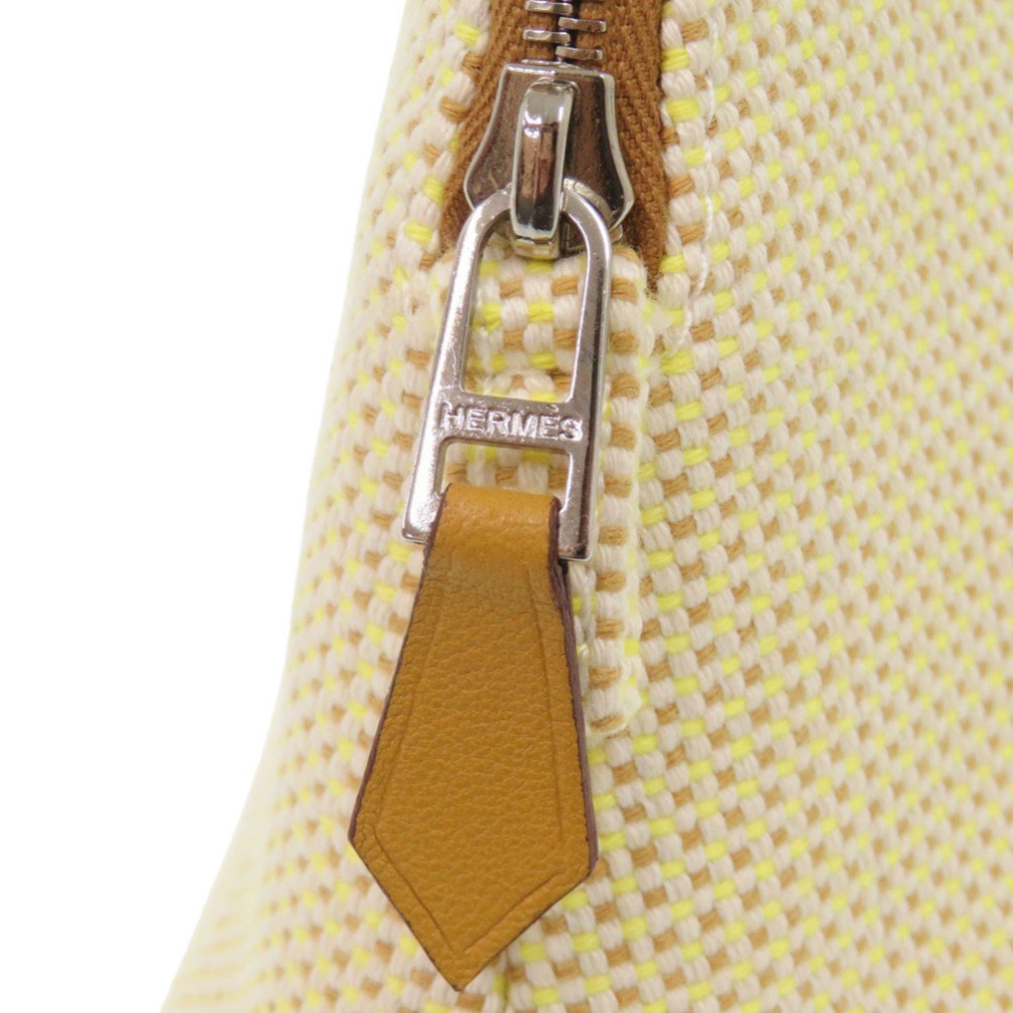 Hermes Like new Hermès Bolide Pouch 20 PM Crazy H Cotton Citron Ochre with Silver Hardware Bag 1436HERMES Size ONE SIZE - 5 Thumbnail