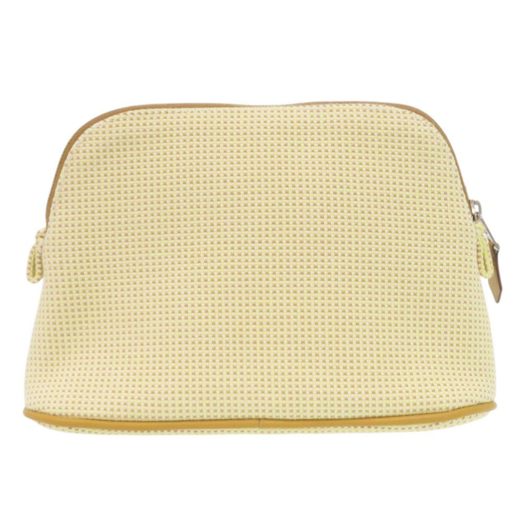 Hermes Like new Hermès Bolide Pouch 20 PM Crazy H Cotton Citron Ochre with Silver Hardware Bag 1436HERMES Size ONE SIZE - 2 Thumbnail