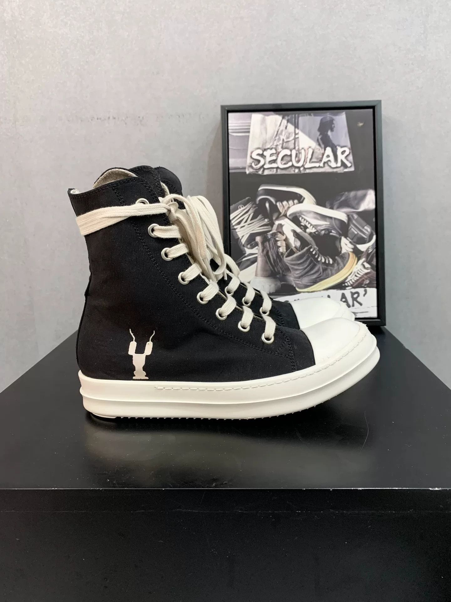 Rick Owens Drkshdw Rick Owens 19FW Satin Canvas High-Top Size US 5.5 / IT 35.5 - 4 Thumbnail