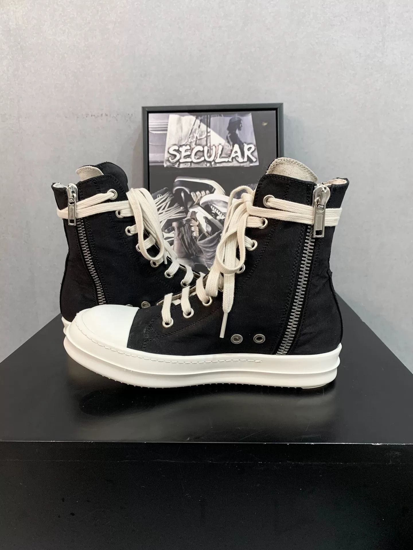 Rick Owens Drkshdw Rick Owens 19FW Satin Canvas High-Top Size US 5.5 / IT 35.5 - 6 Thumbnail