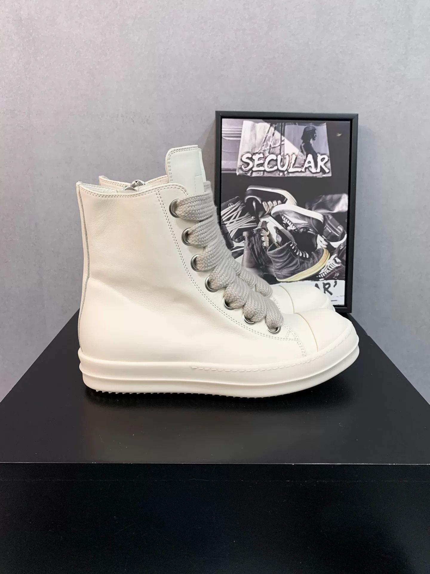 Rick Owens Rick Owens 24SS High-Top Leather Sneakers Size US 4 / IT 34 - 3 Thumbnail