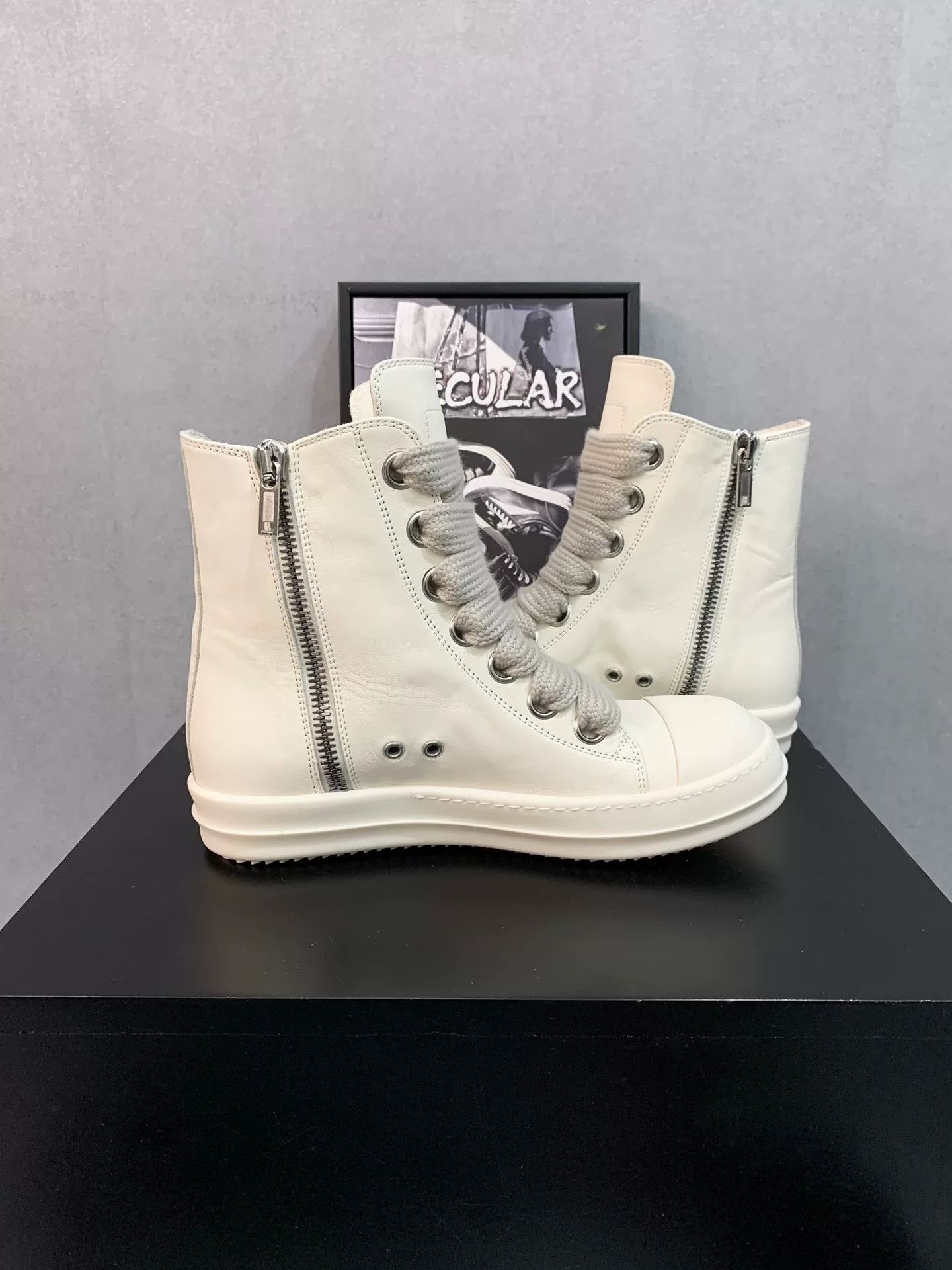 Rick Owens Rick Owens 24SS High-Top Leather Sneakers Size US 4 / IT 34 - 5 Thumbnail