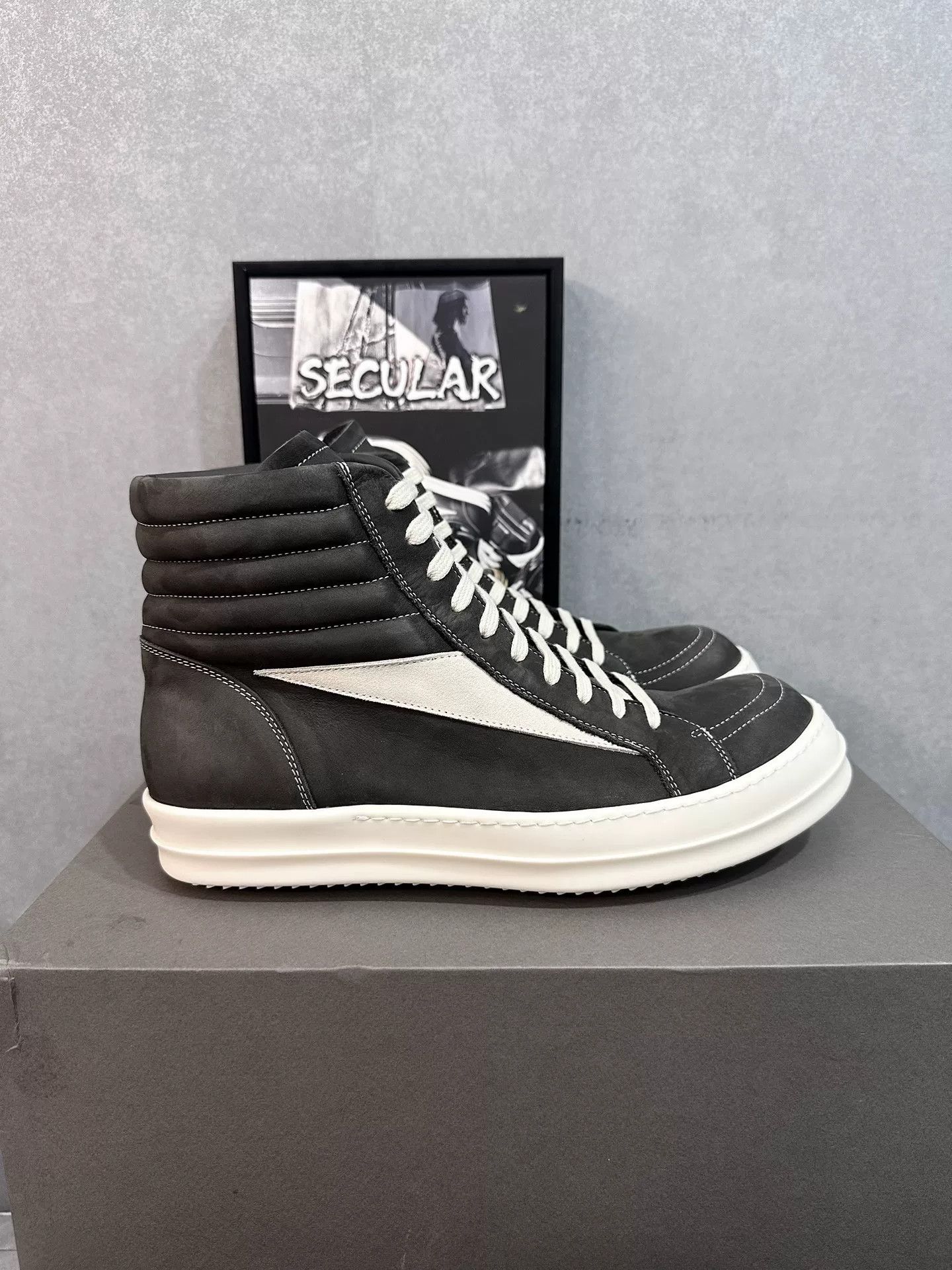 Rick Owens Rick Owens 24FW High-Top Leather Sneakers Size US 9 / EU 42 - 4 Thumbnail