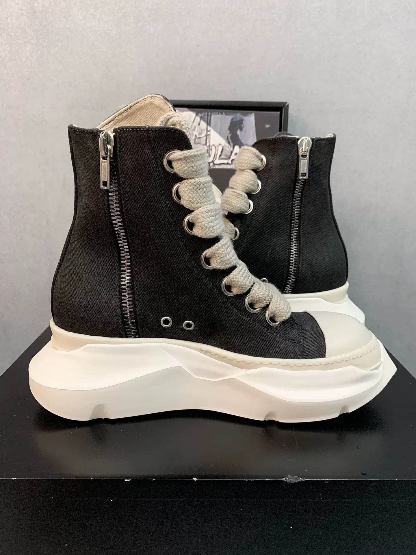 Rick Owens Rick Owens High-Top Canvas Sneakers Size US 8 / EU 41 - 3 Thumbnail