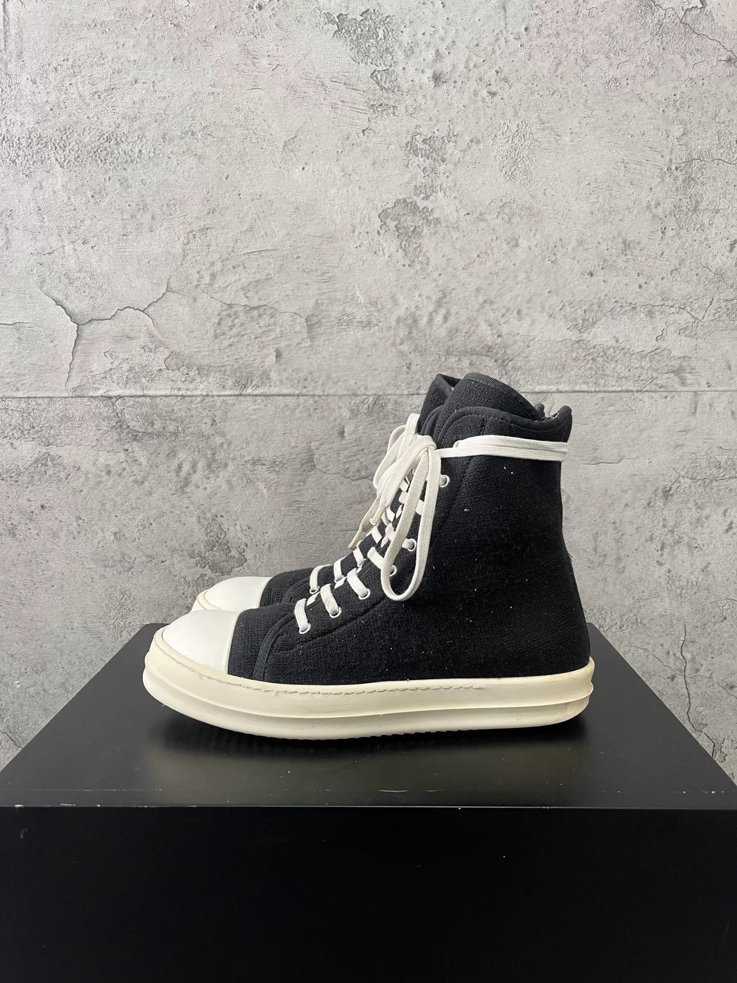 Rick Owens Drkshdw Rick Owens DRKSHDW High-Top Wool Sneakers Size US 8.5 / EU 41-42 - 4 Thumbnail