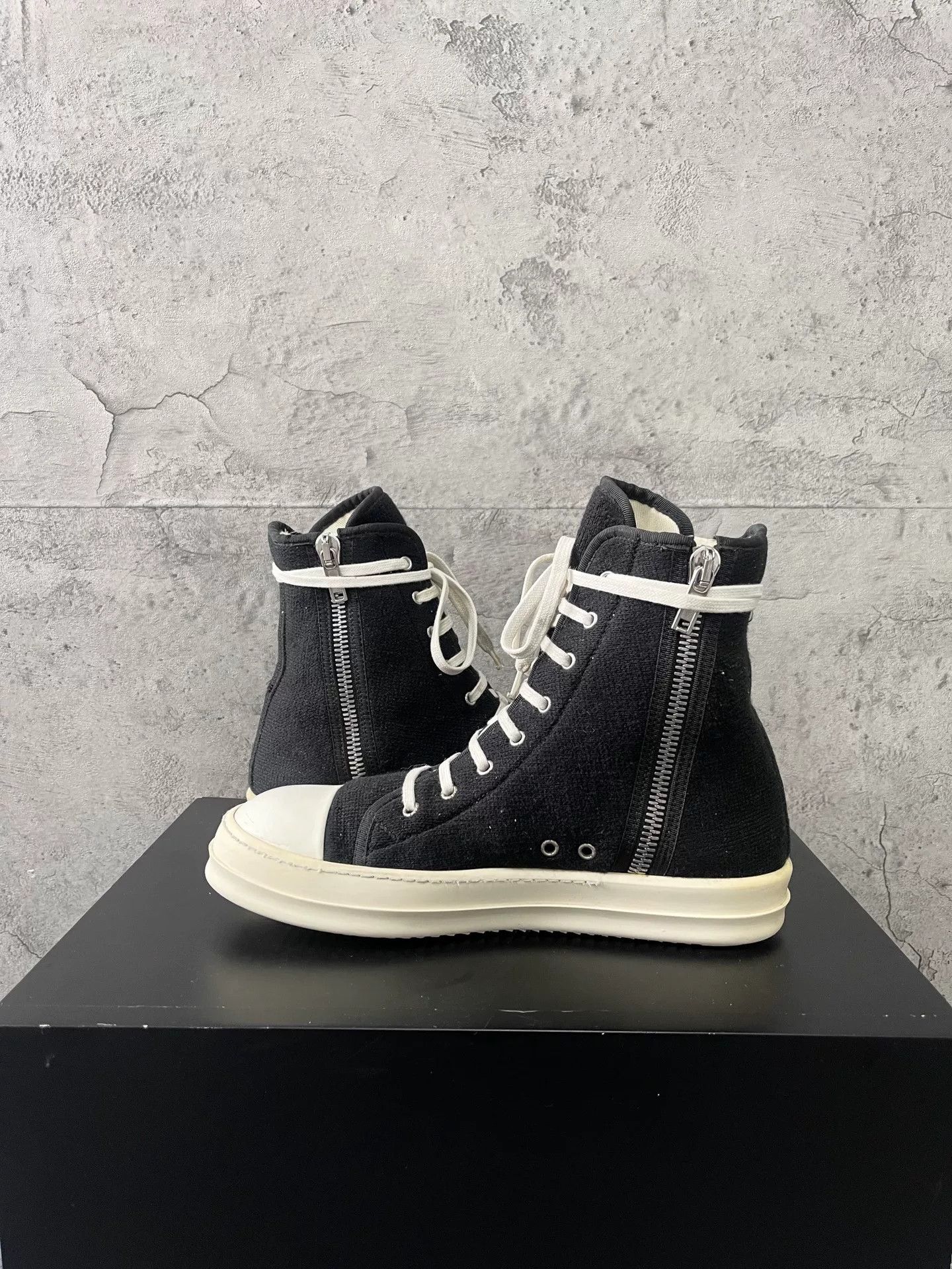 Rick Owens Drkshdw Rick Owens DRKSHDW High-Top Wool Sneakers Size US 8.5 / EU 41-42 - 6 Thumbnail