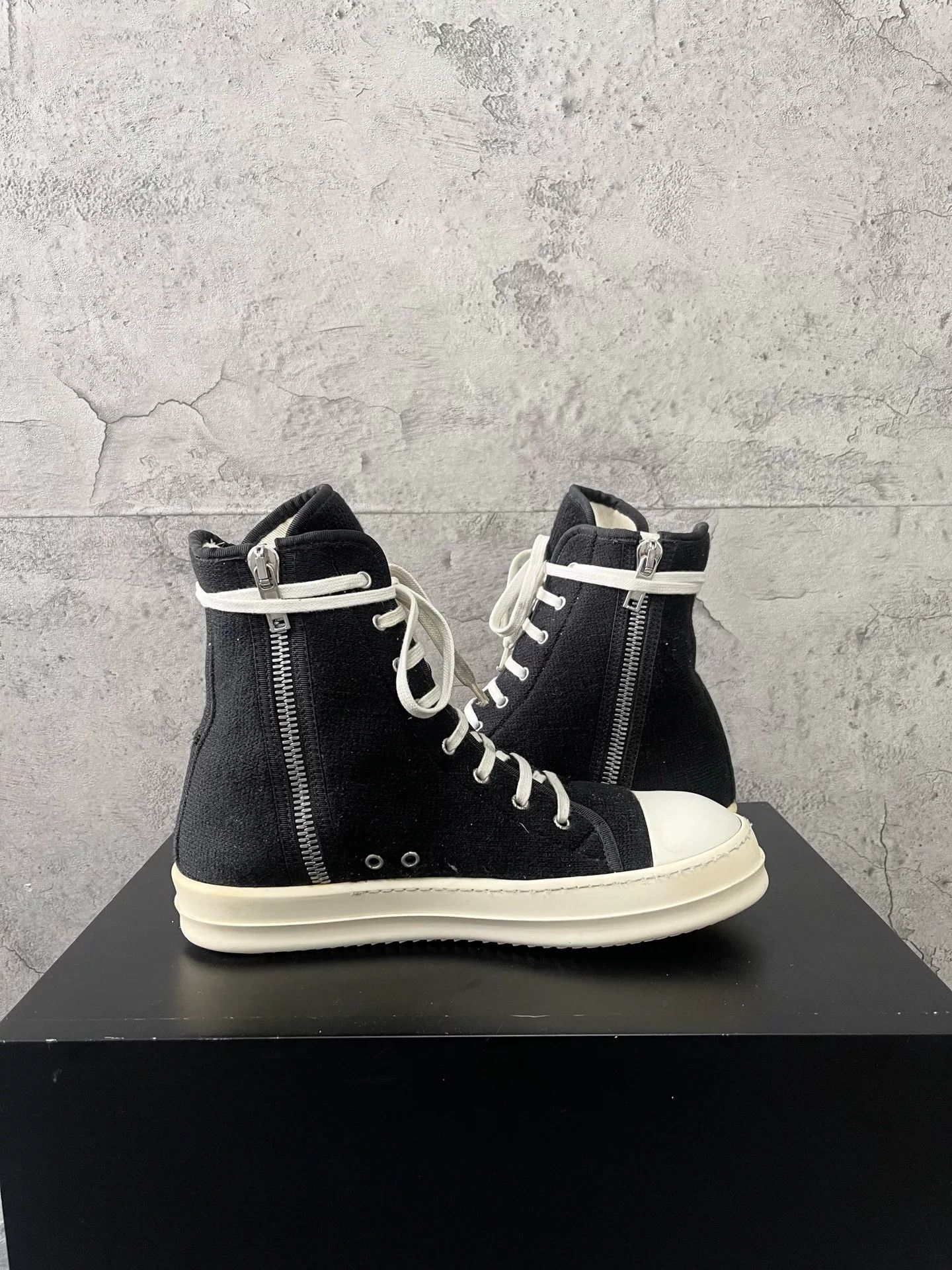 Rick Owens Drkshdw Rick Owens DRKSHDW High-Top Wool Sneakers Size US 8.5 / EU 41-42 - 5 Thumbnail