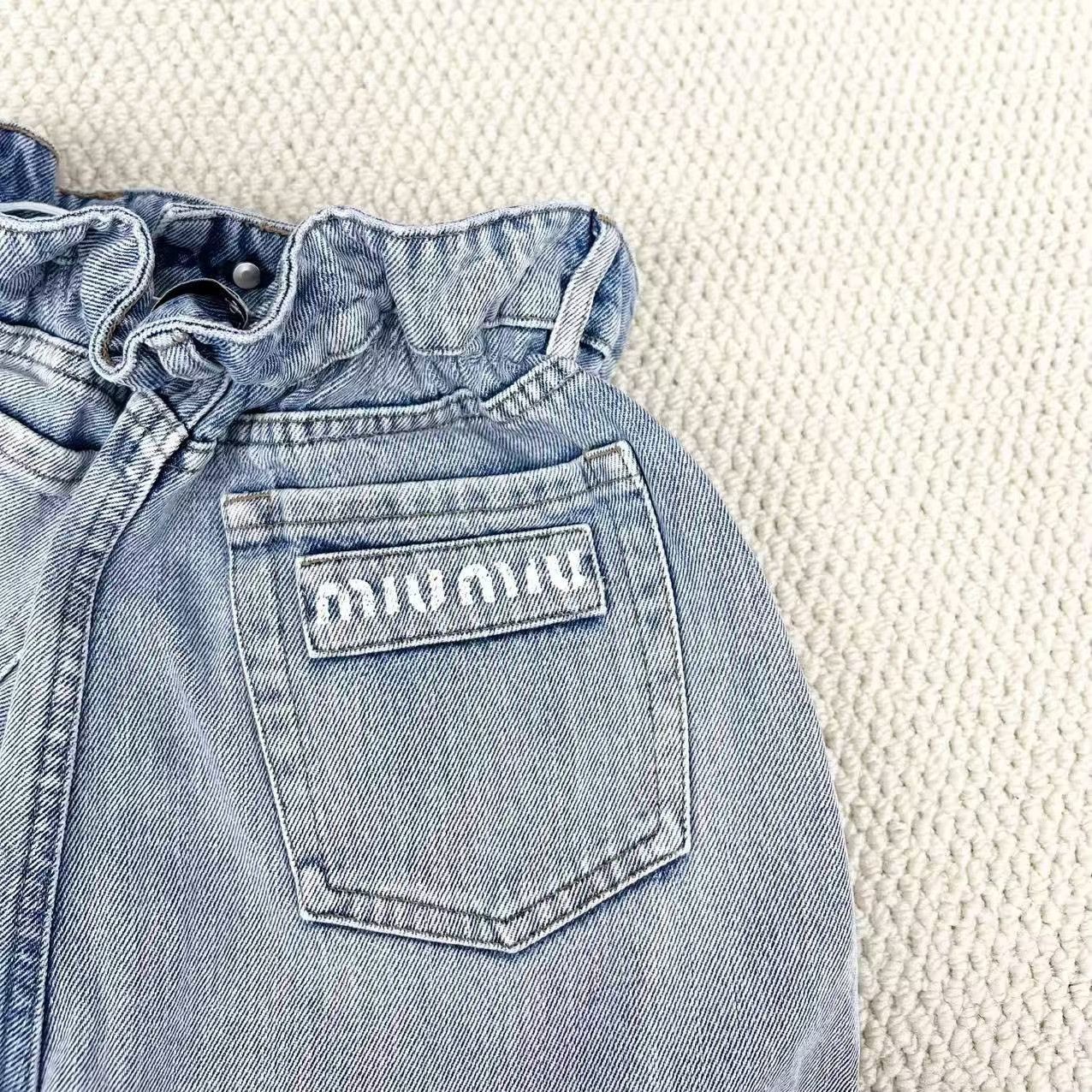 Miu Miu Miu Miu Slogan Logo Budding Jeans Size 24" / US 00 / IT 34 - 4 Thumbnail