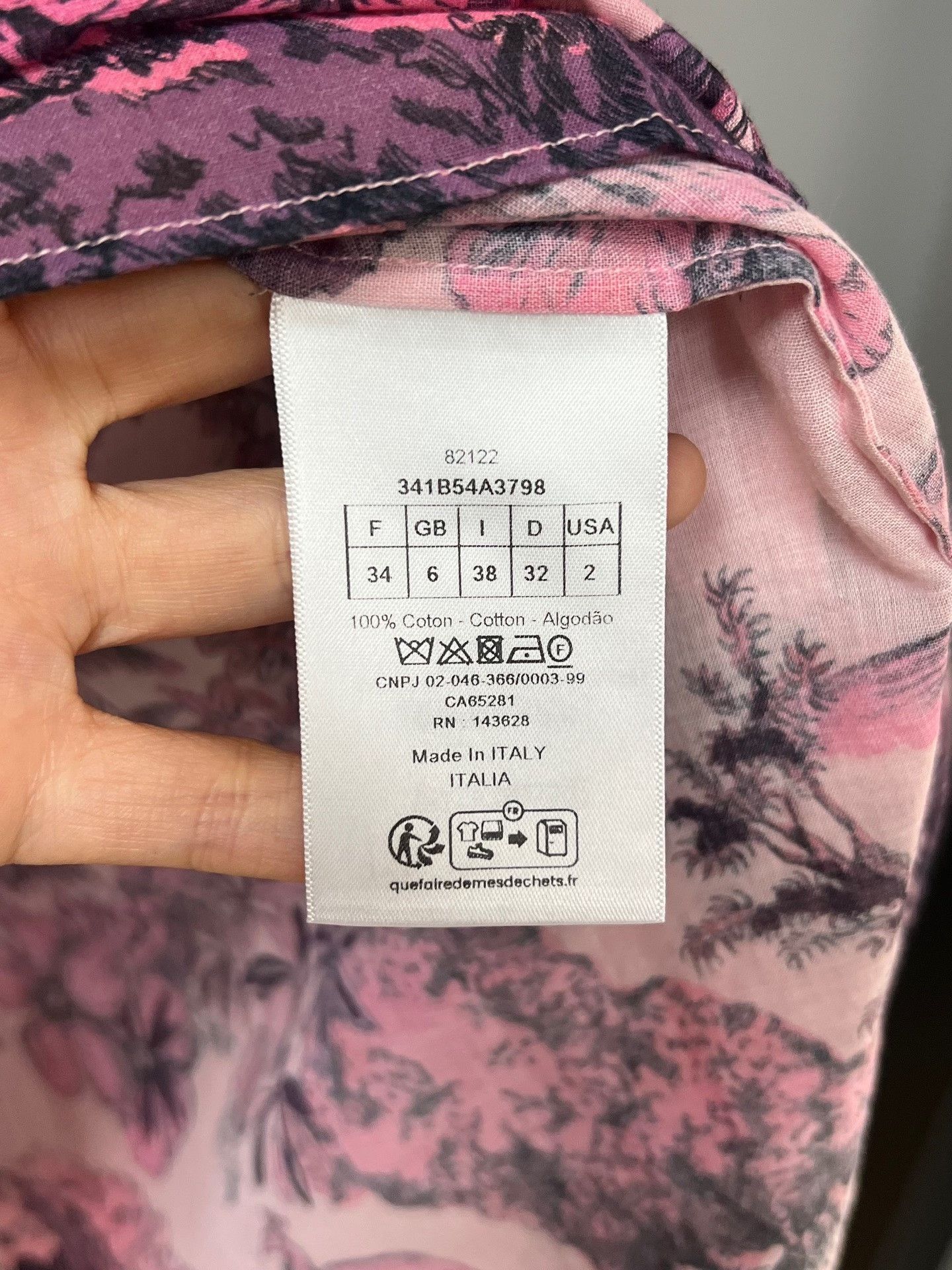 Dior Dior Pink Jungle Floral Shirt Dress Size XXS / US 00 / IT 34 - 4 Thumbnail