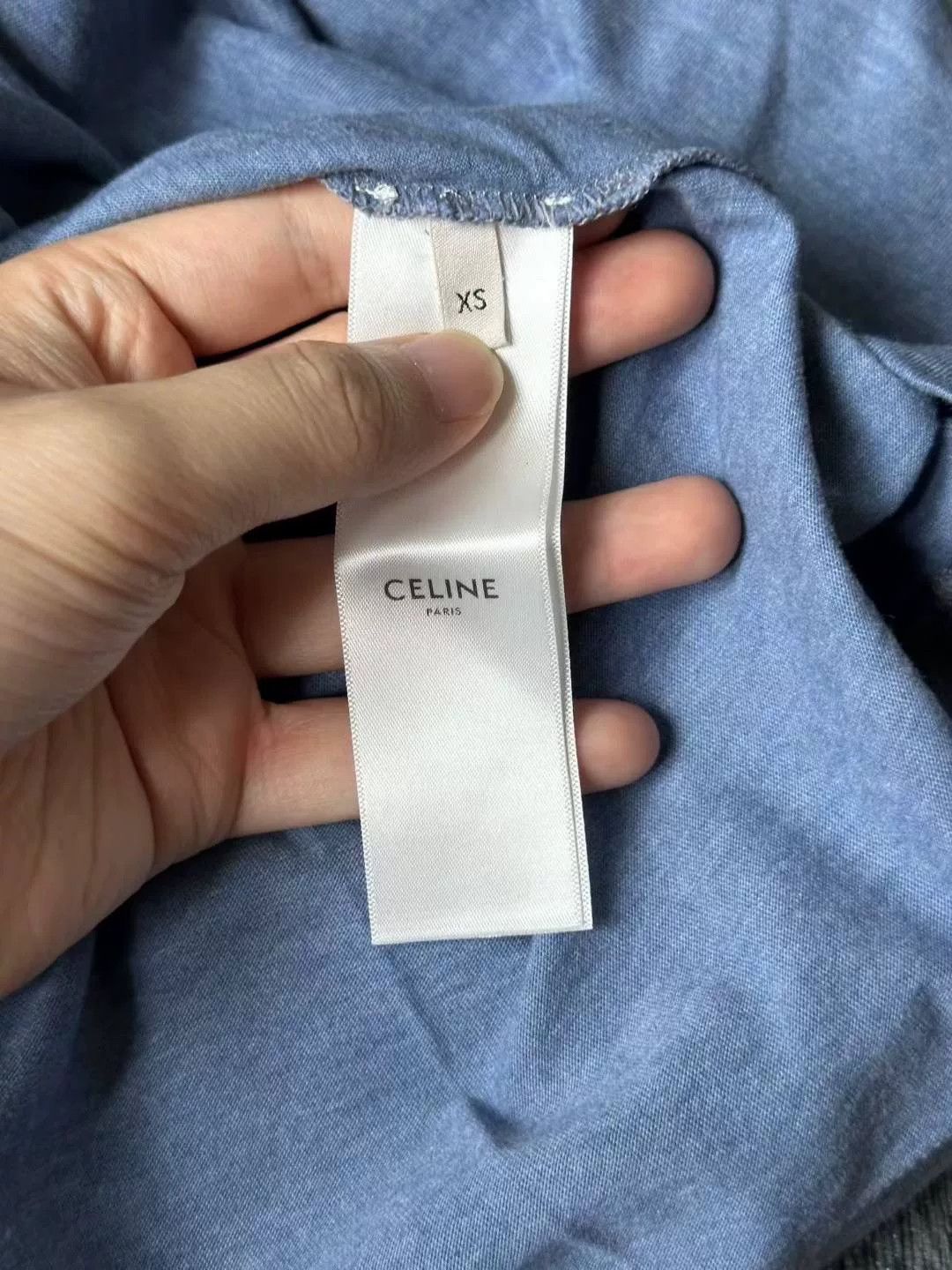 Celine Celine Blue Logo Short-Sleeve T-Shirt Size XS / US 0-2 / IT 36-38 - 4 Thumbnail