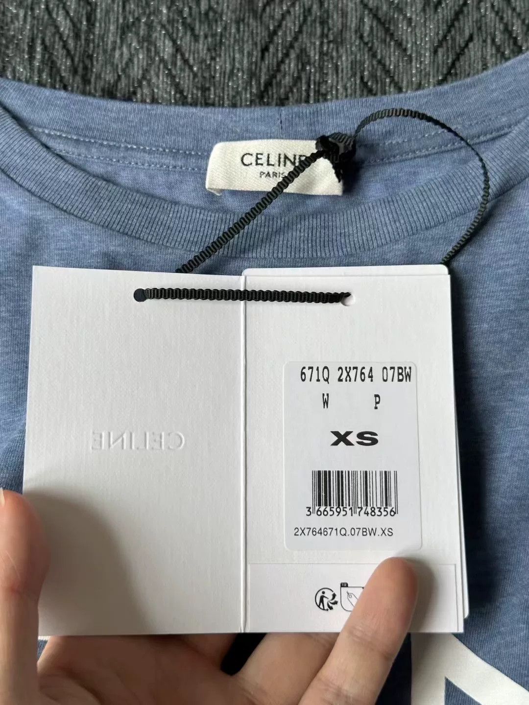 Celine Celine Blue Logo Short-Sleeve T-Shirt Size XS / US 0-2 / IT 36-38 - 3 Thumbnail